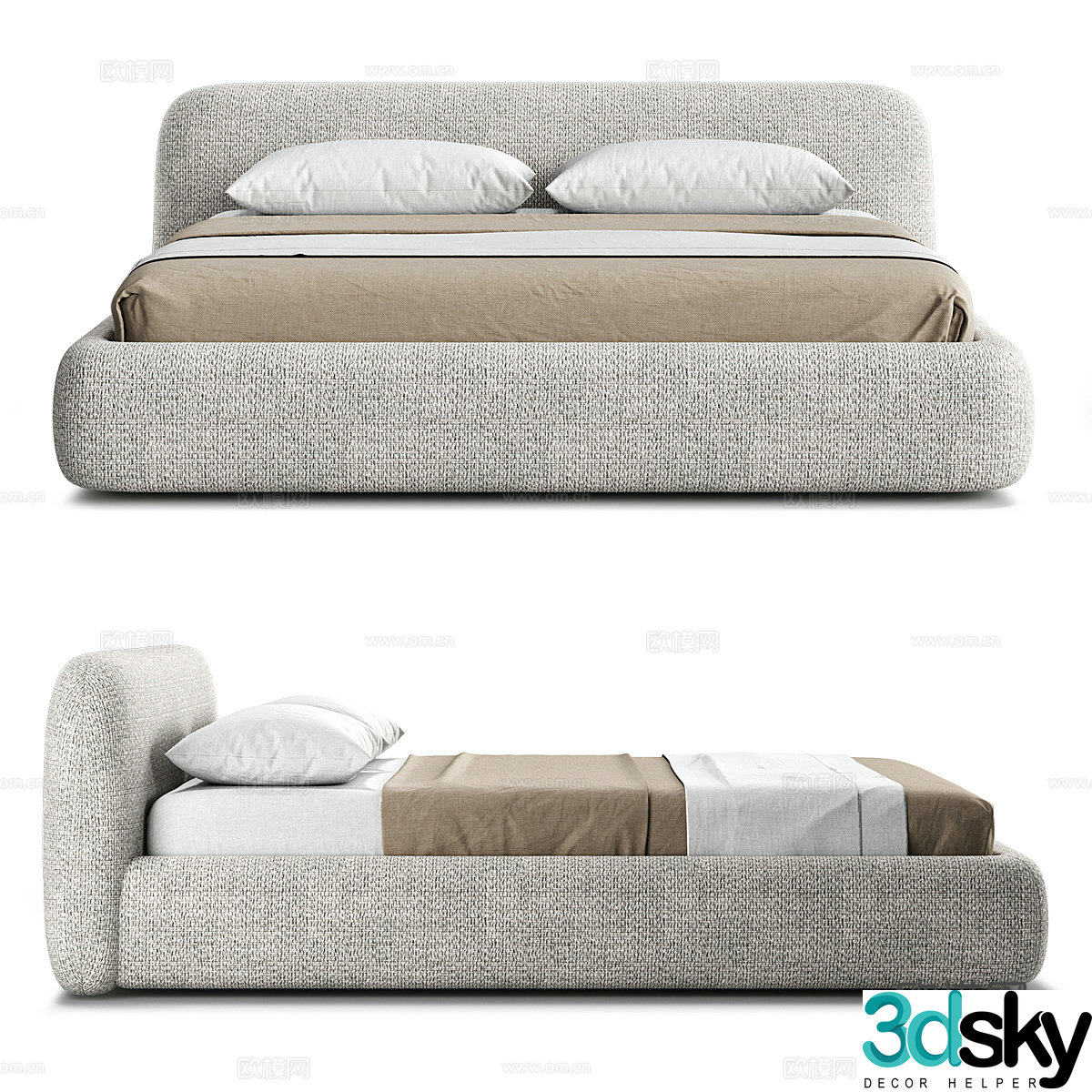 Double bed 3d model