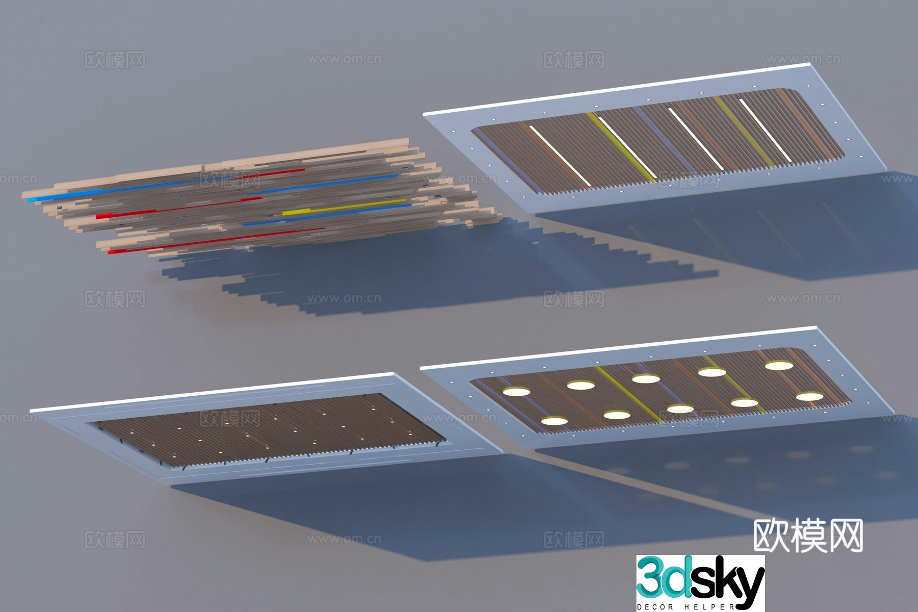 Modern grille ceiling 3d model