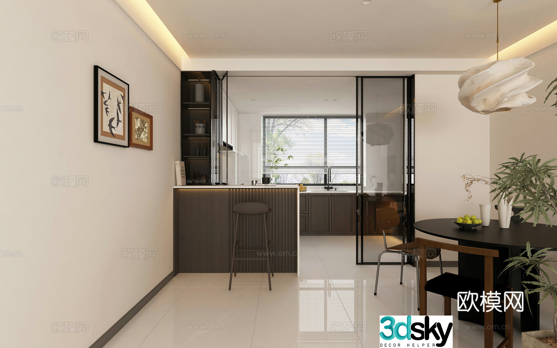 Open kitchen 3d model