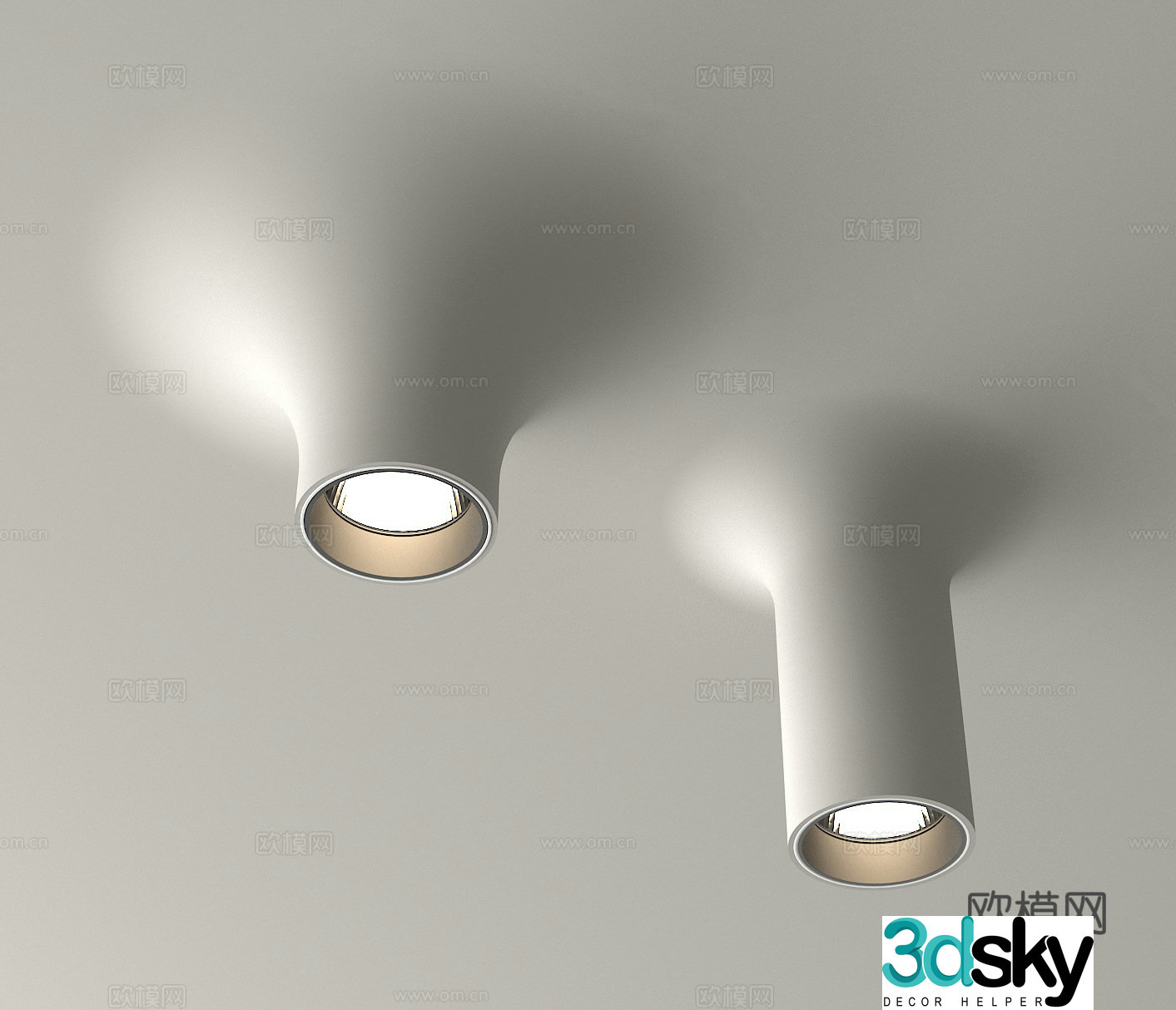 Gypsum lamp spotlight downlight 3d model
