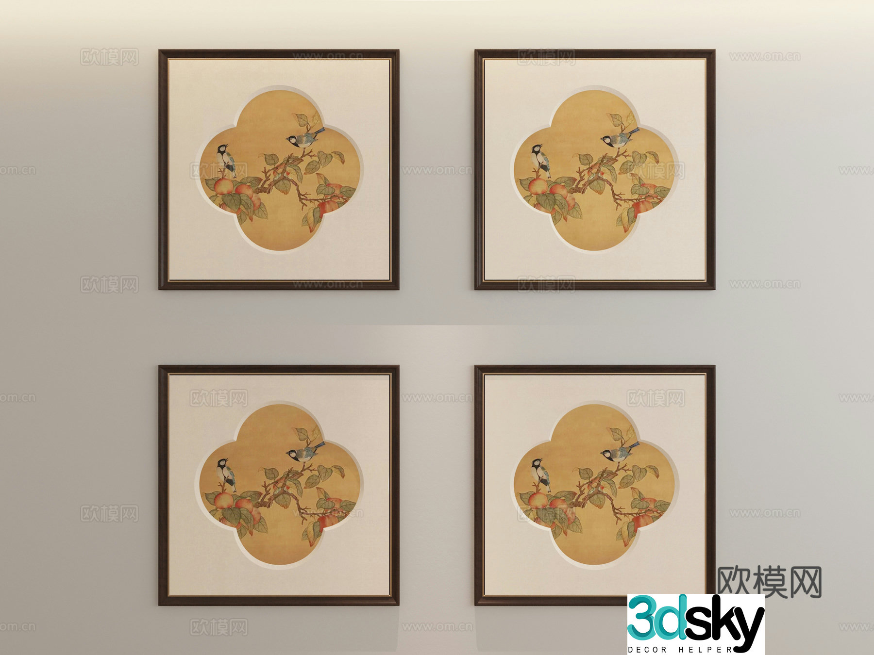New Chinese style hanging paintings Chinese style paintings Song history aesthetic hanging paintings Living room paintings Entrance paintings Study room paintings 3D model