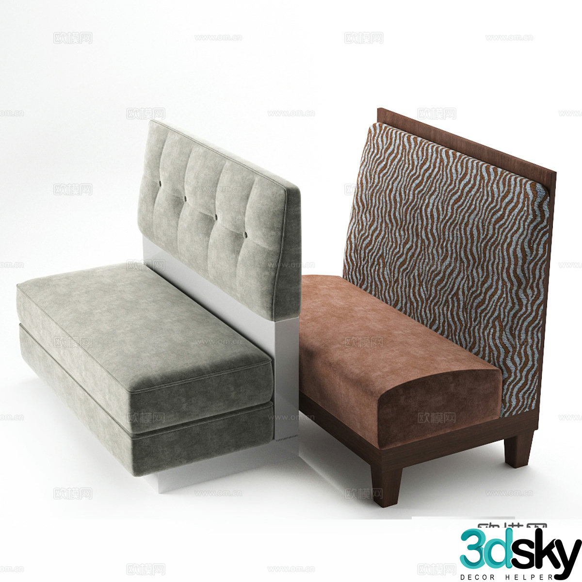 Restaurant sofa 3d model