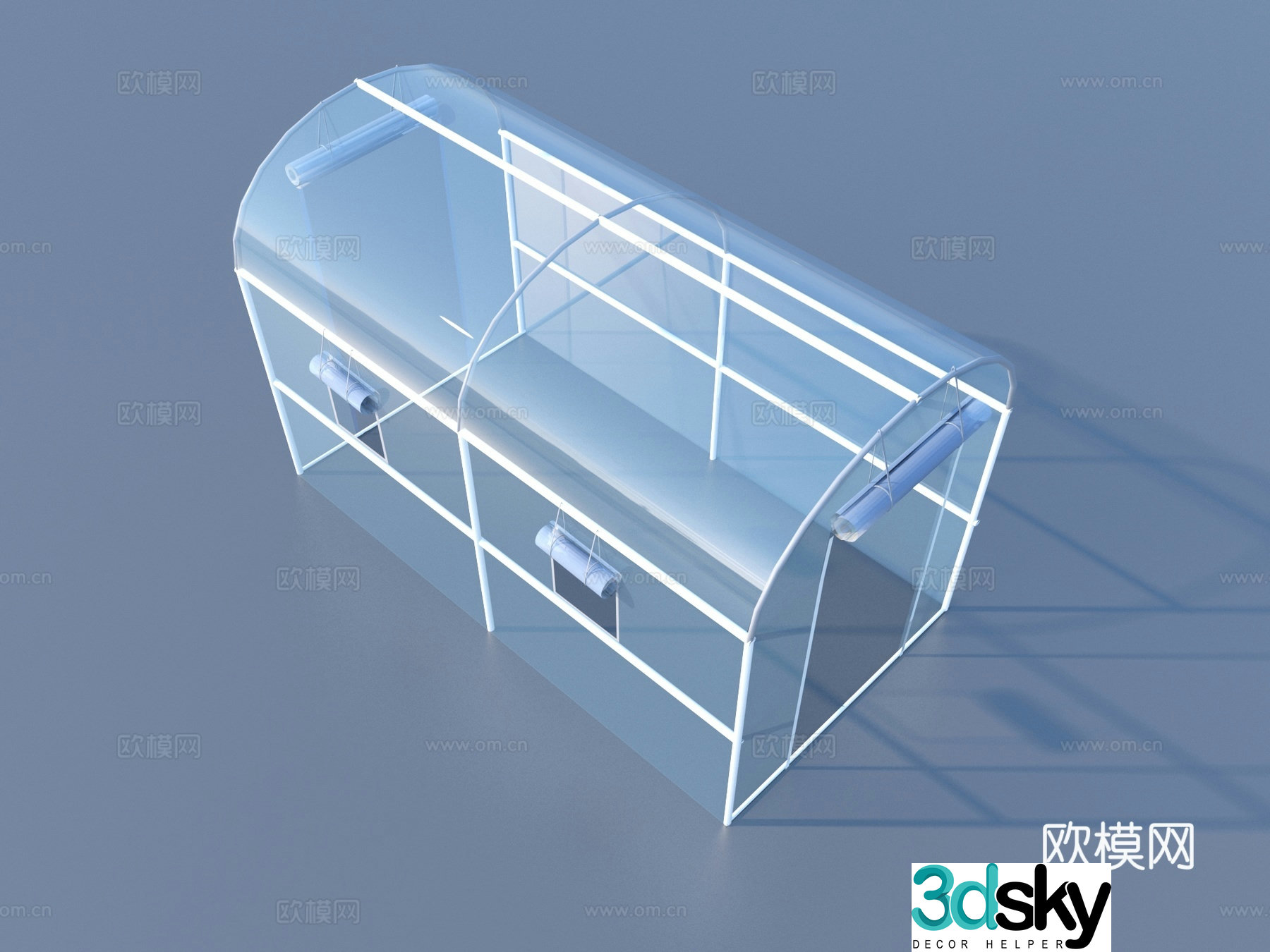 Greenhouse Glass House Glass Daylighting Top 3D Model