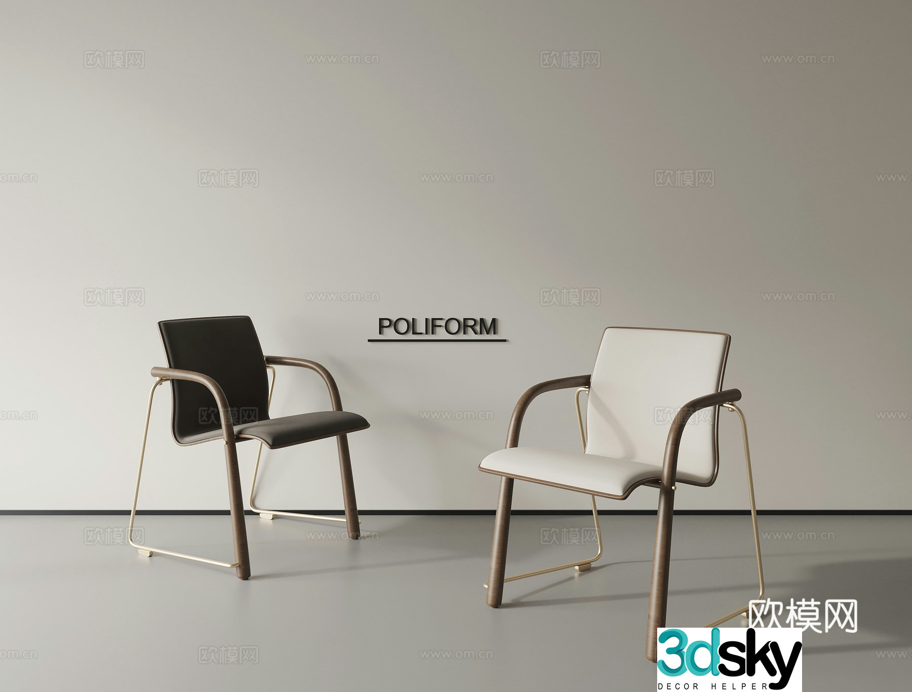 Dining chair single chair book chair 3d model