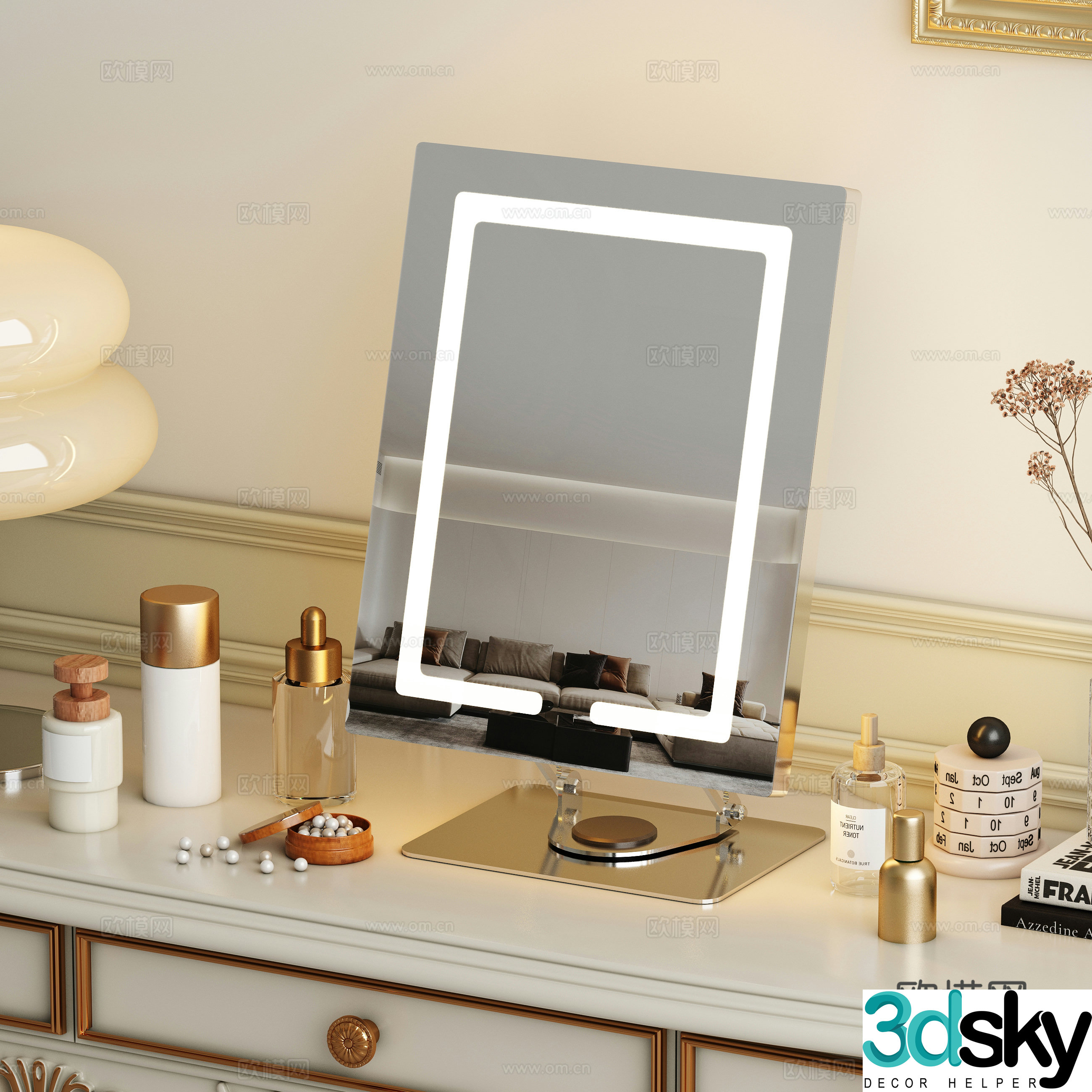 Dressing table mirror 3d model