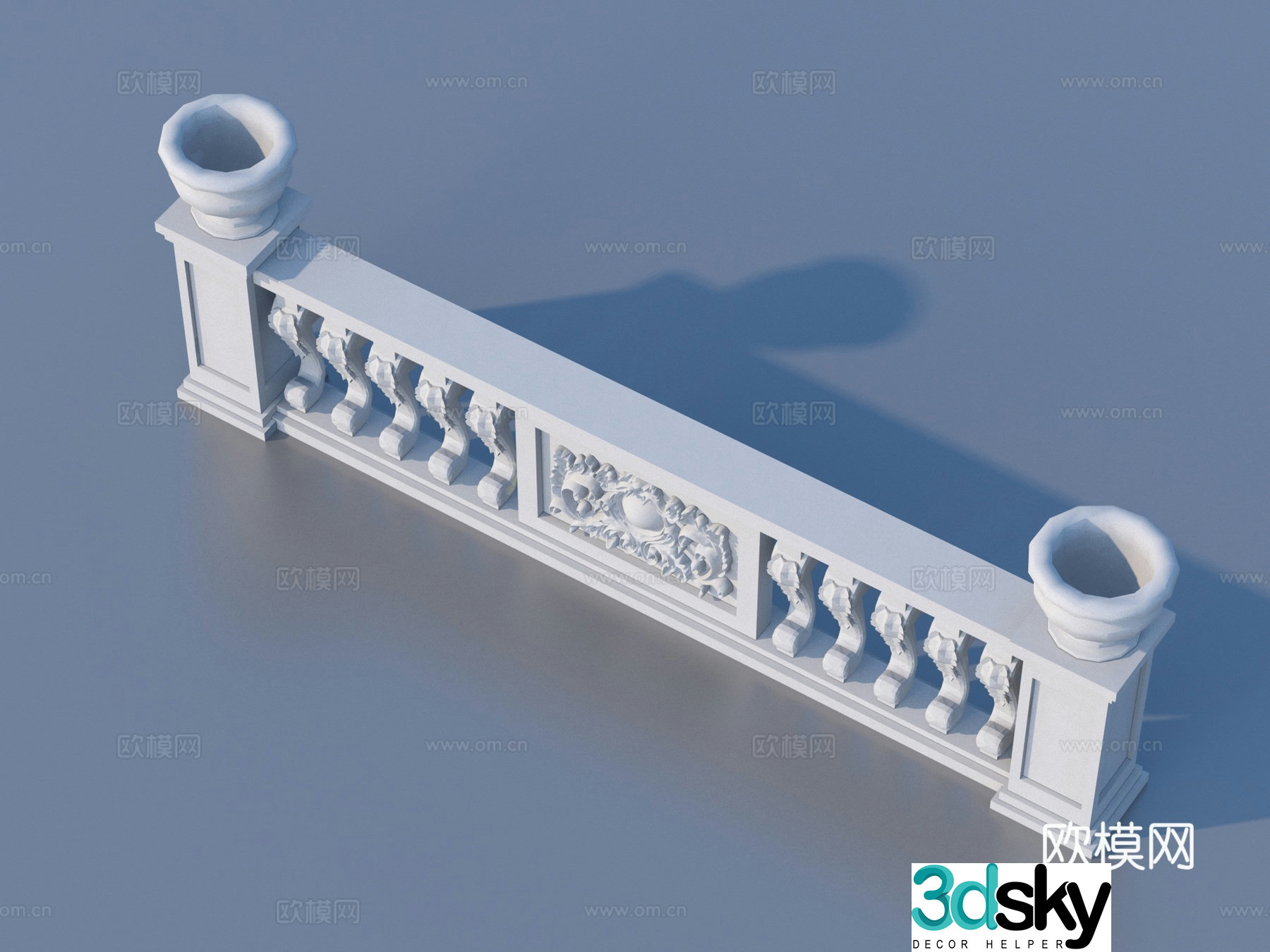Fence Guardrail Railing 3d Model