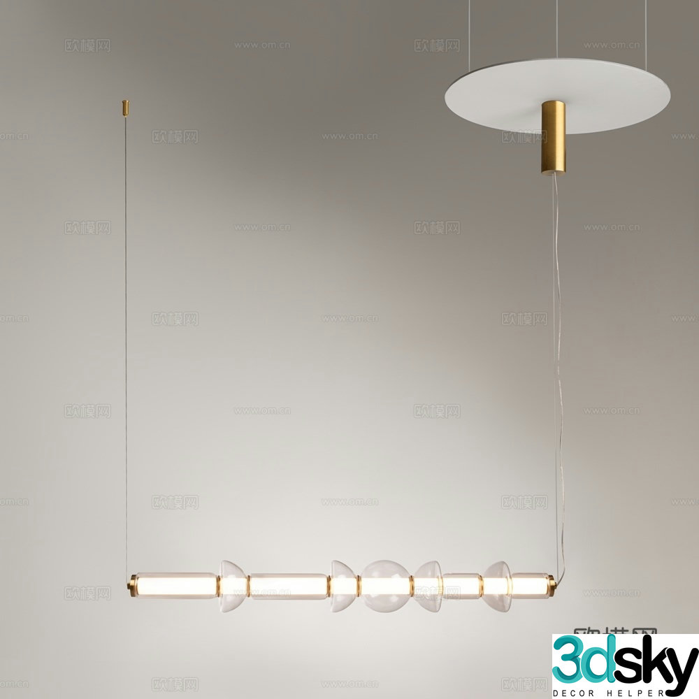 Modern restaurant chandeliers 3d model