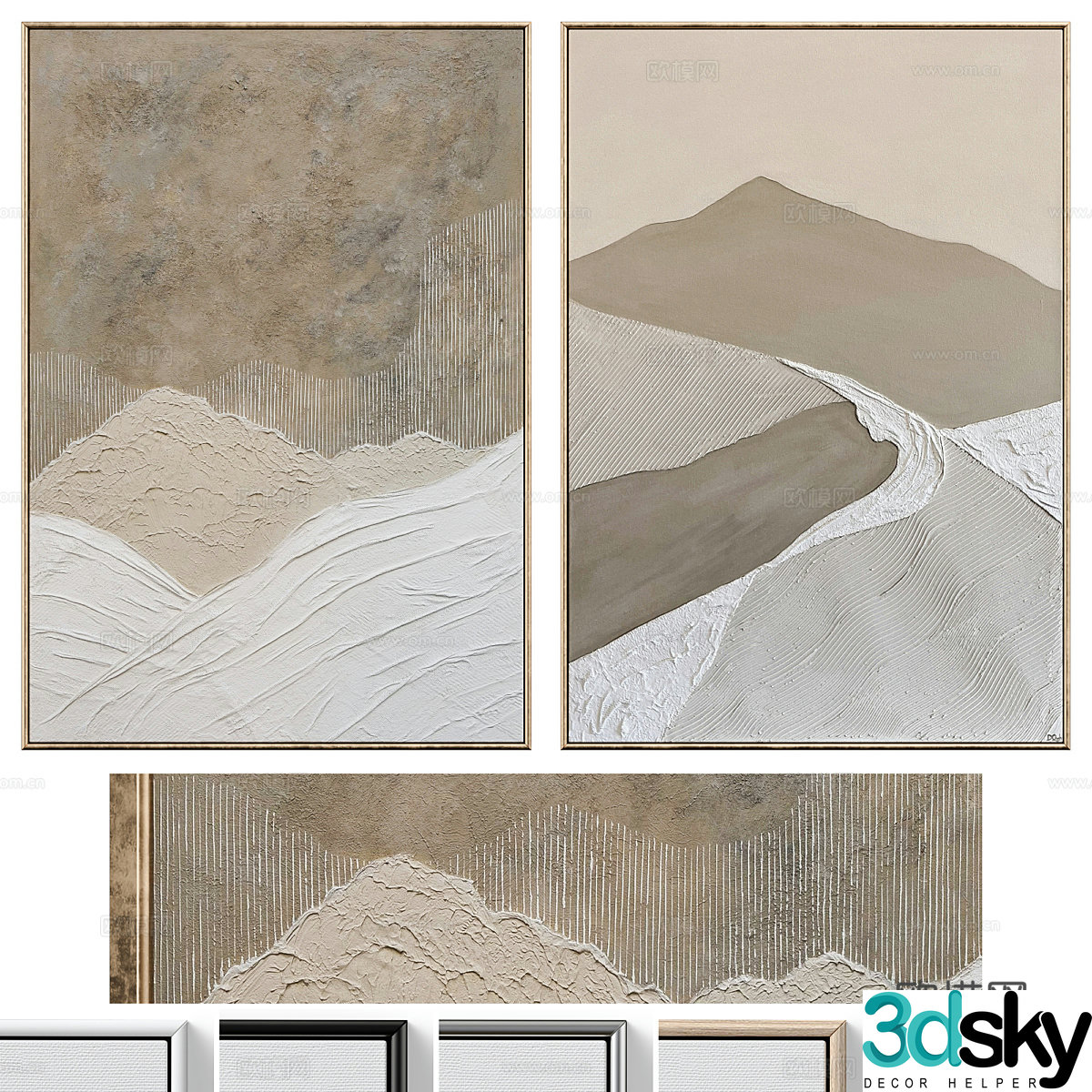 New Chinese bas-relief decorative hanging painting 3D model