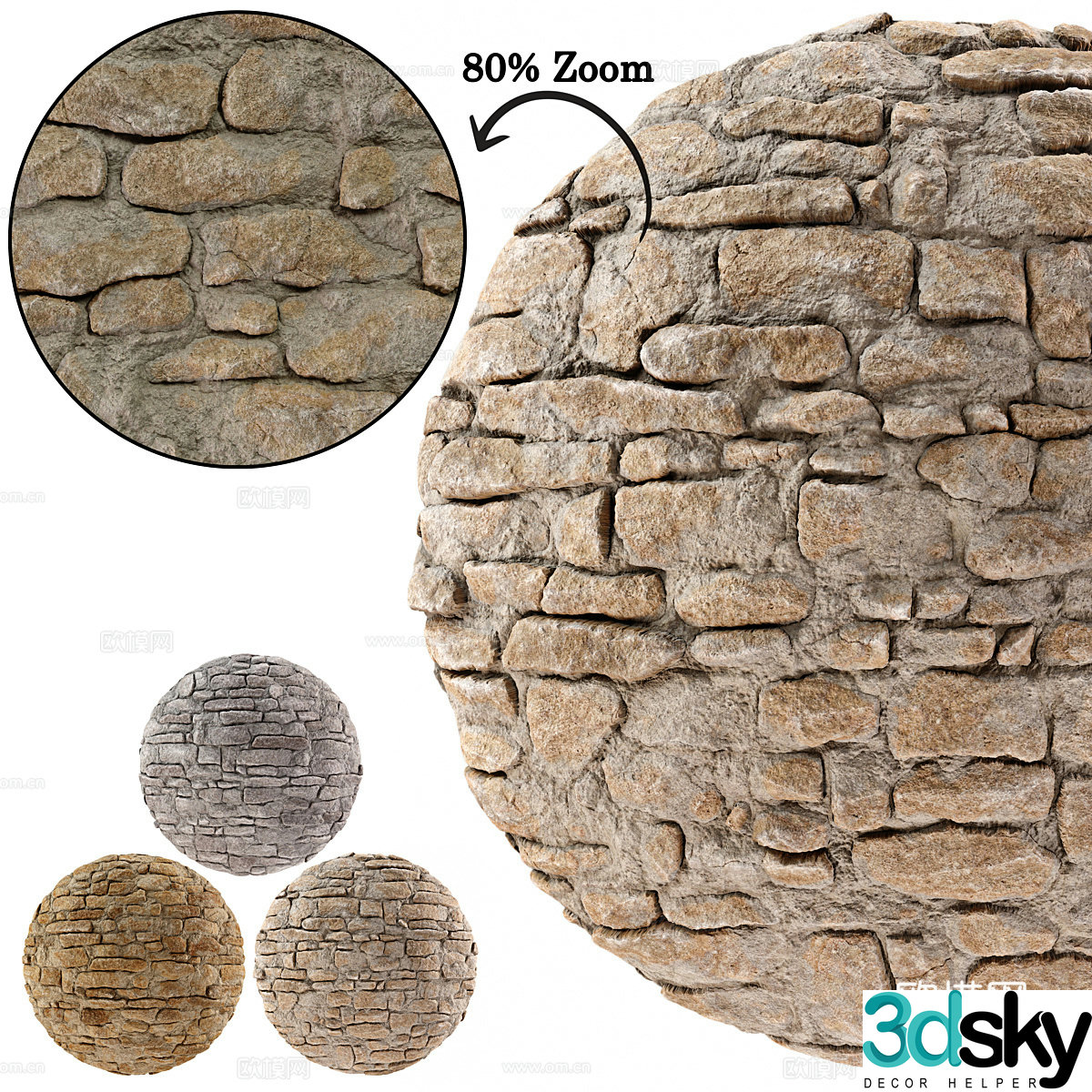 Stone wall 3d model