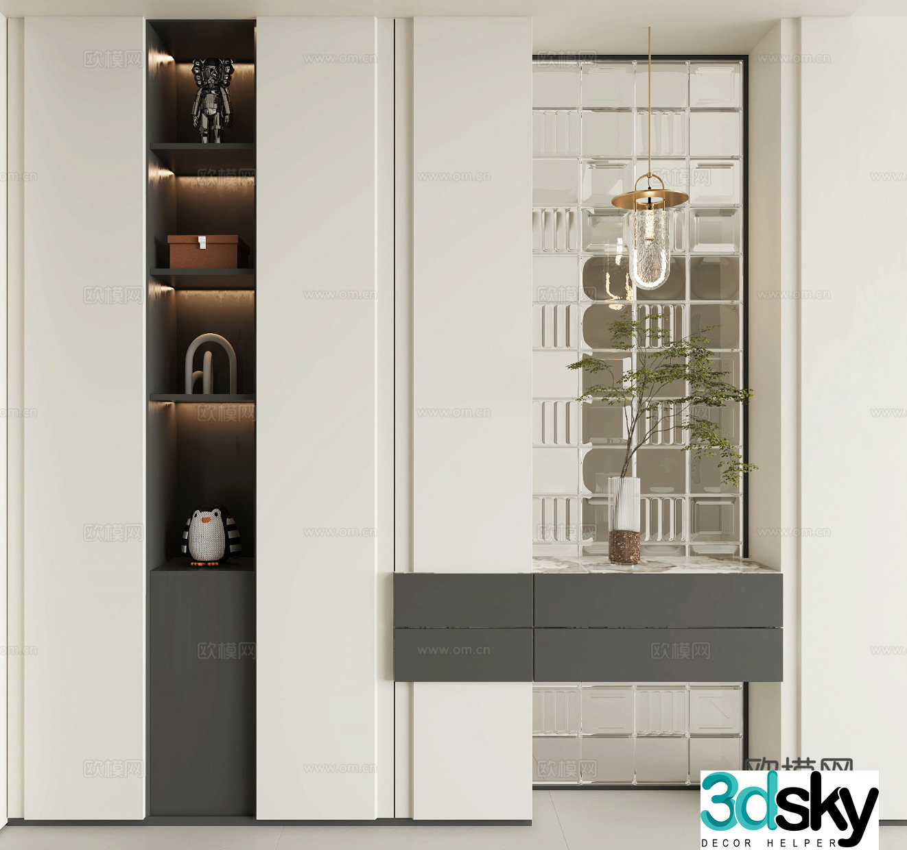 Modern shoe cabinet 3d model