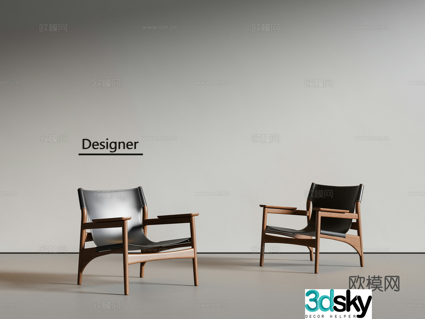 Medium style leisure chair sofa chair 3d model