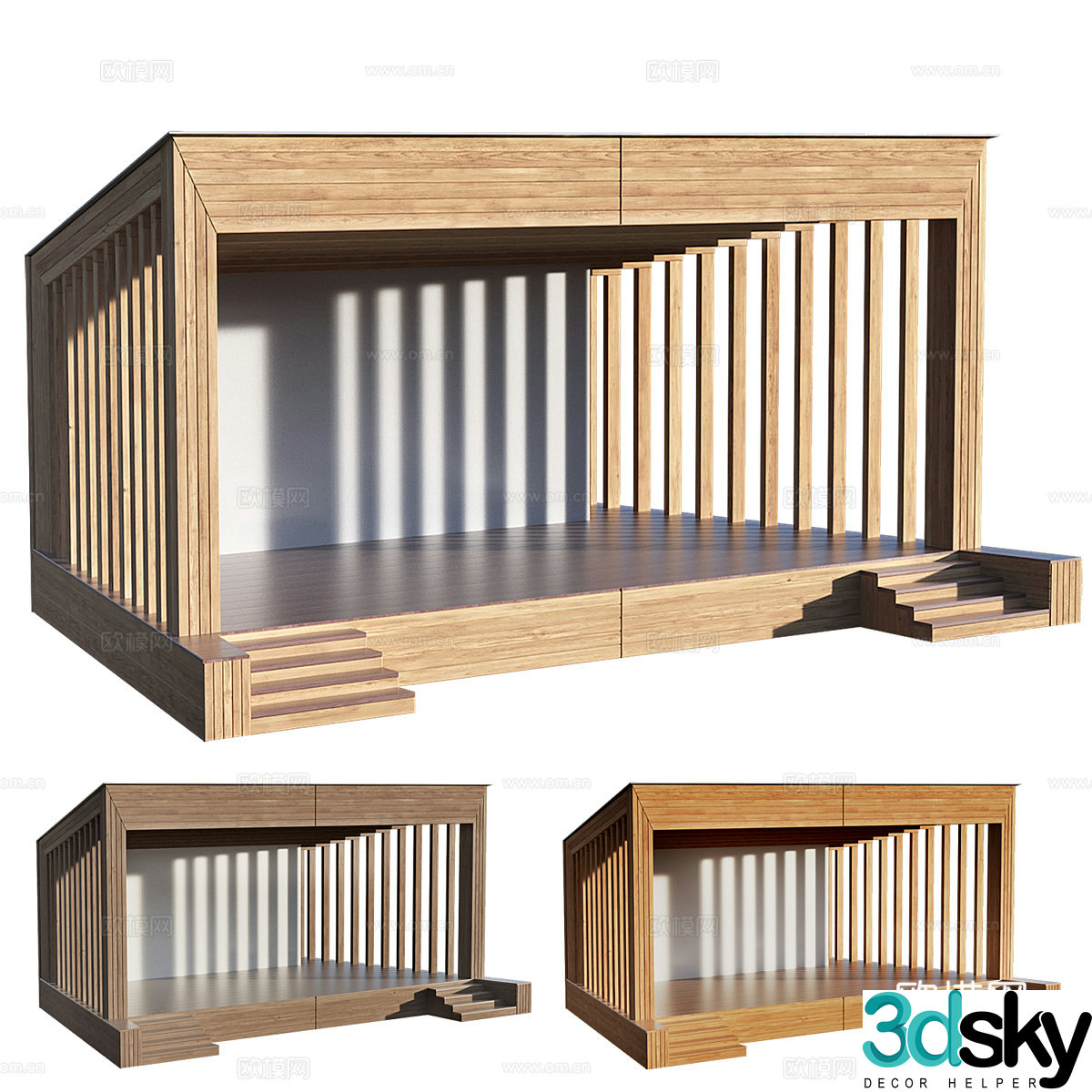 New Chinese outdoor stage 3D model