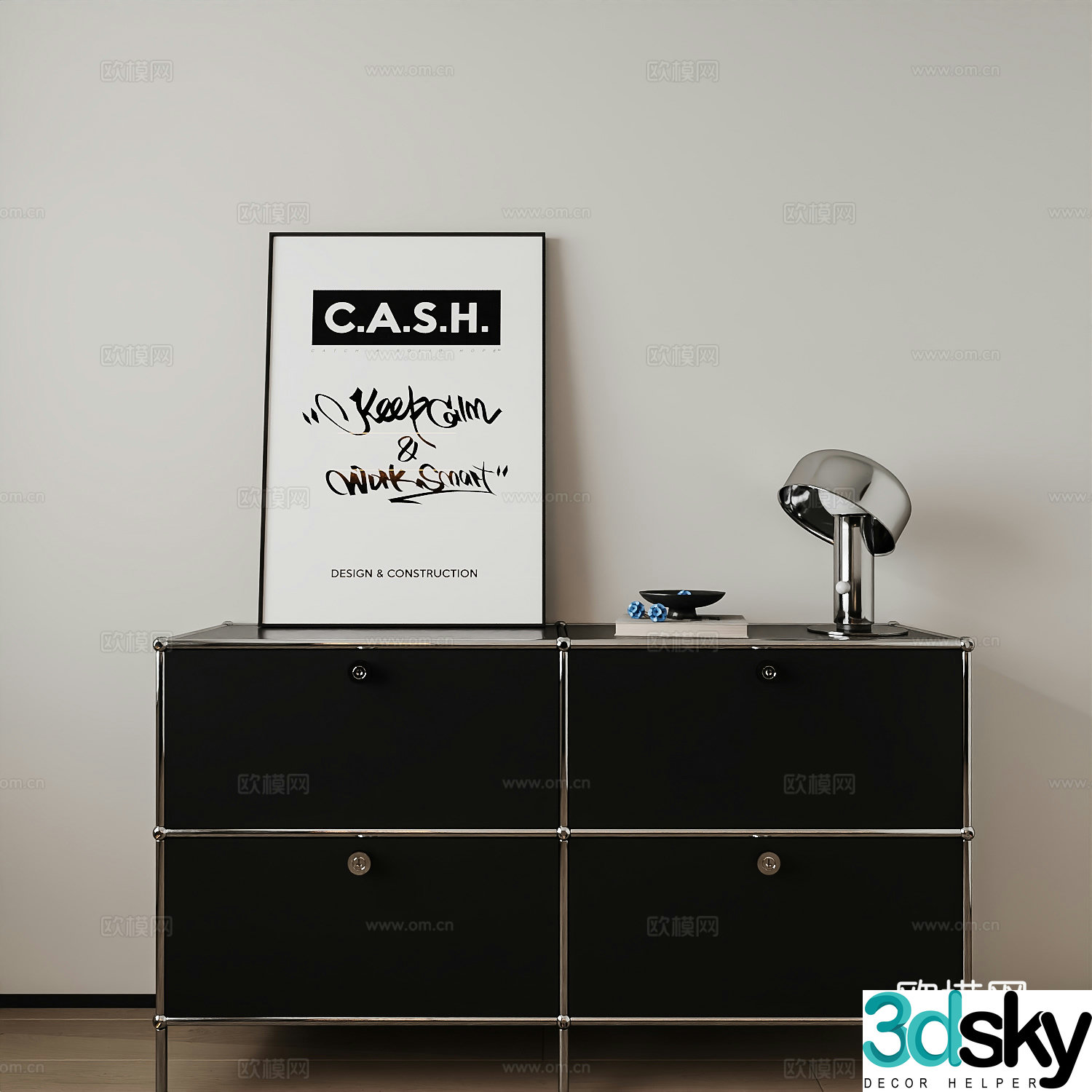 Modern decorative cabinet sideboard 3d model
