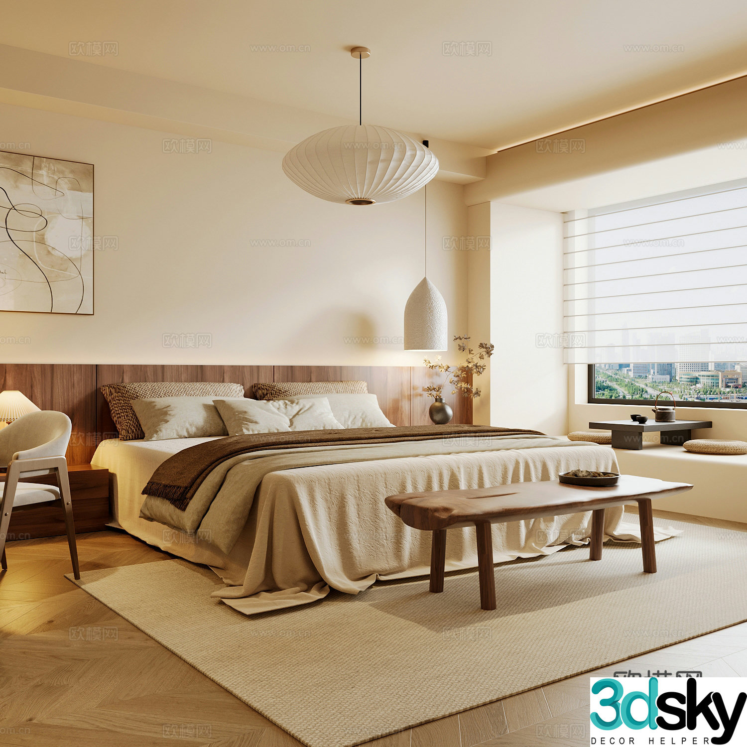 Wasabi Middle Ages Home Bedroom Wasabi Wind Bedroom Secondary Bedroom Master Bedroom Bathroom Window Bedroom 3D Model