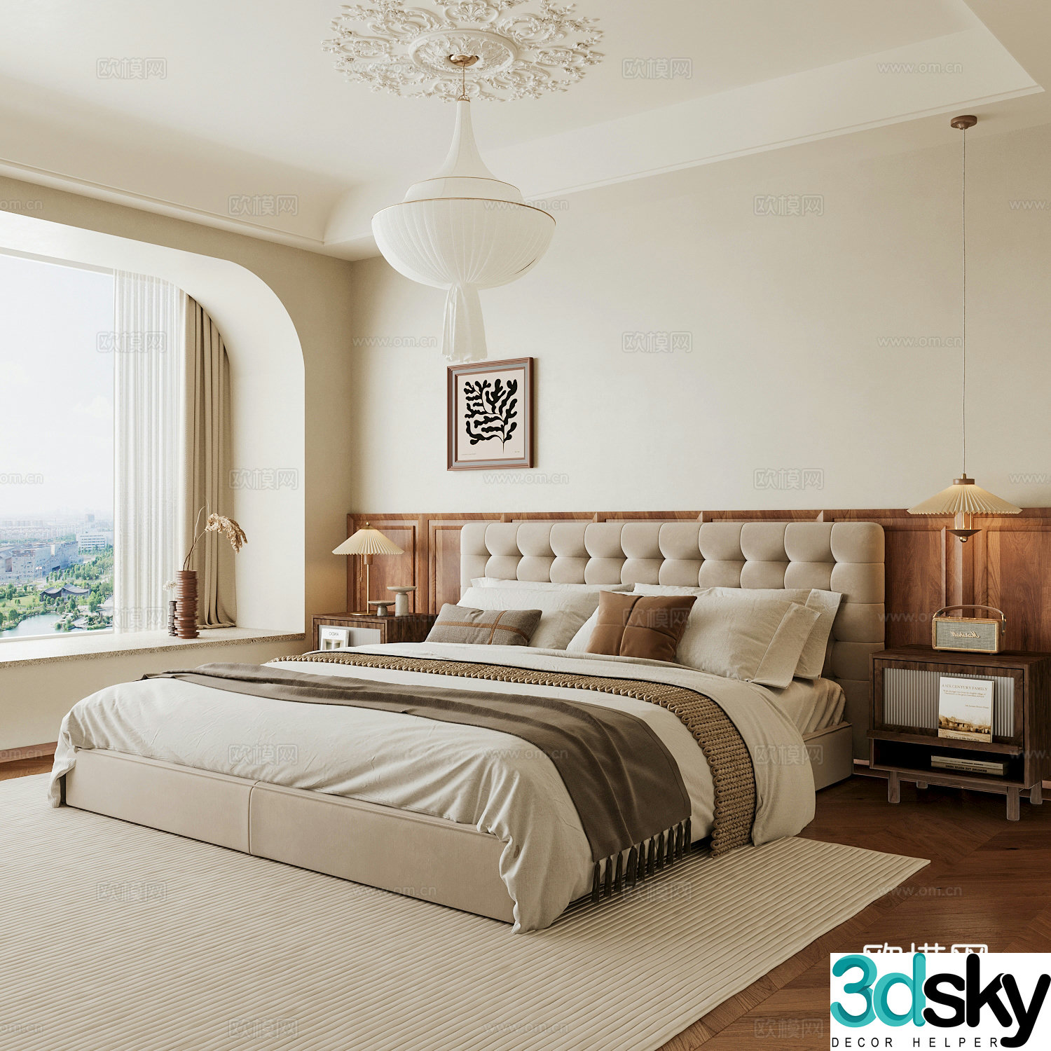 Wasabi Middle Ages Home Bedroom Wasabi Wind Bedroom Secondary Bedroom Master Bedroom Bathroom Window Bedroom 3D Model