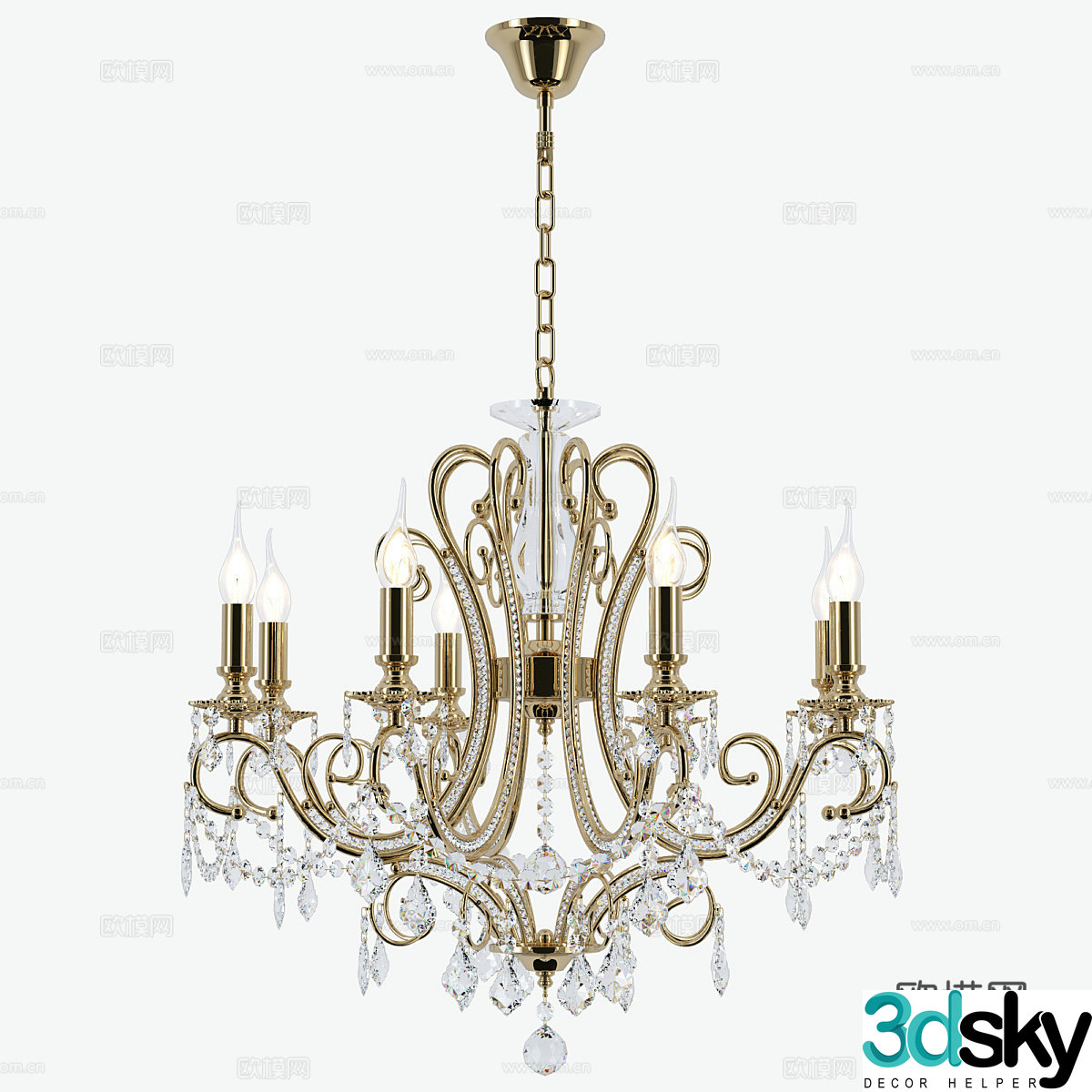 European and American decorative chandelier 3D model