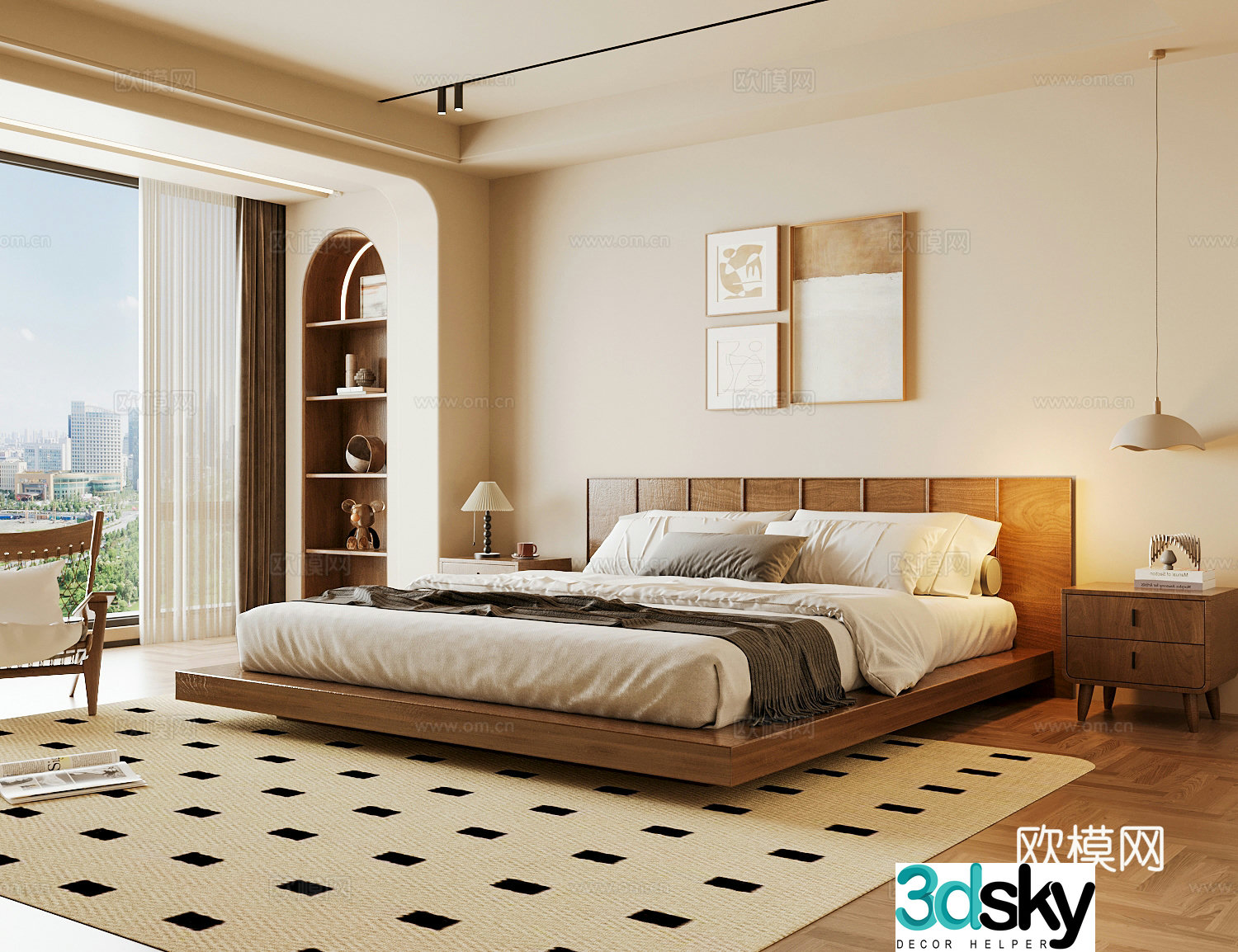 Wasabi Middle Ages Home Bedroom Wasabi Wind Bedroom Secondary Bedroom Master Bedroom Bathroom Window Bedroom 3D Model