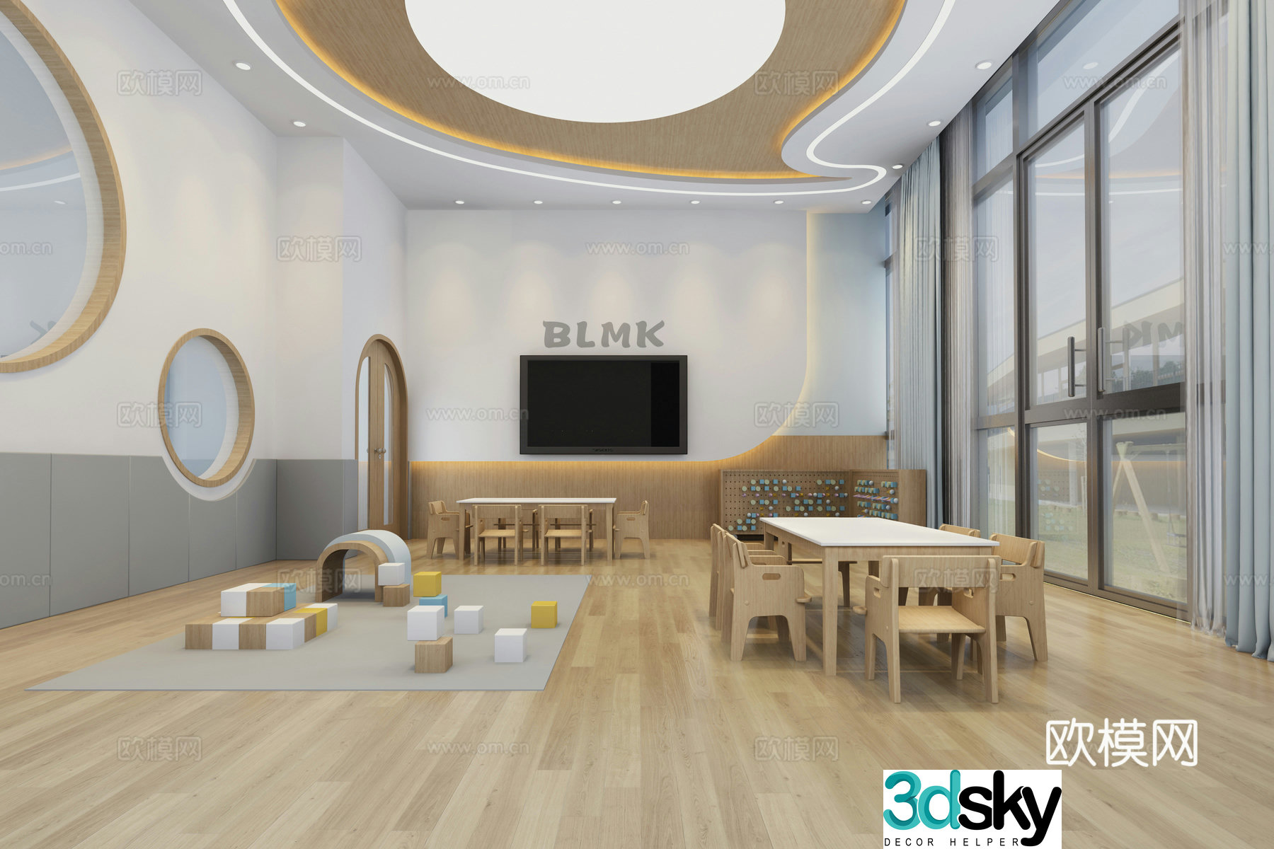 Kindergarten classroom 3D model of nursing classroom