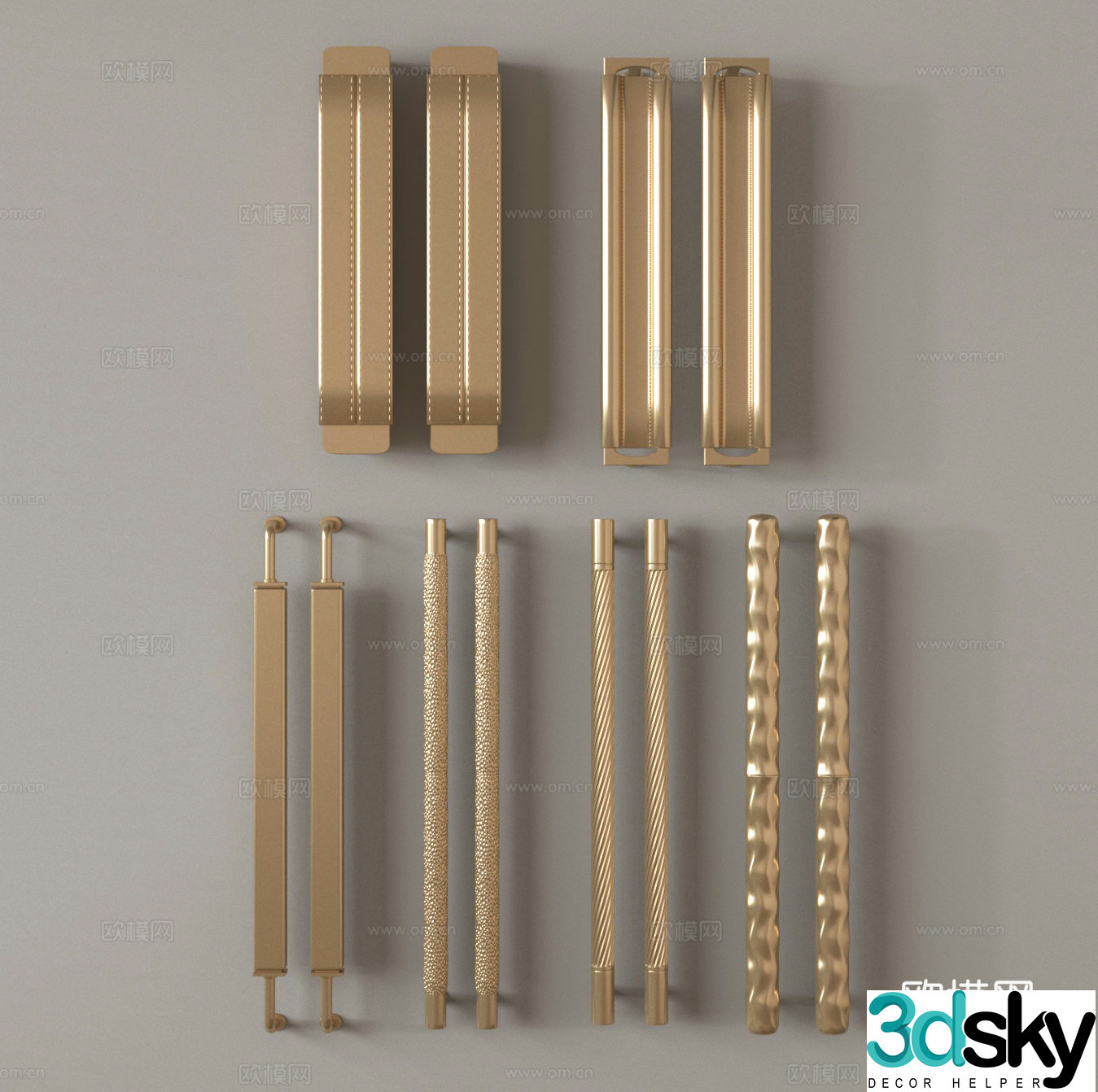 Cabinet door handle metal handle door handle 3d model