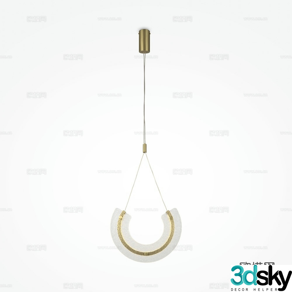 Modern art bedside chandelier 3d model