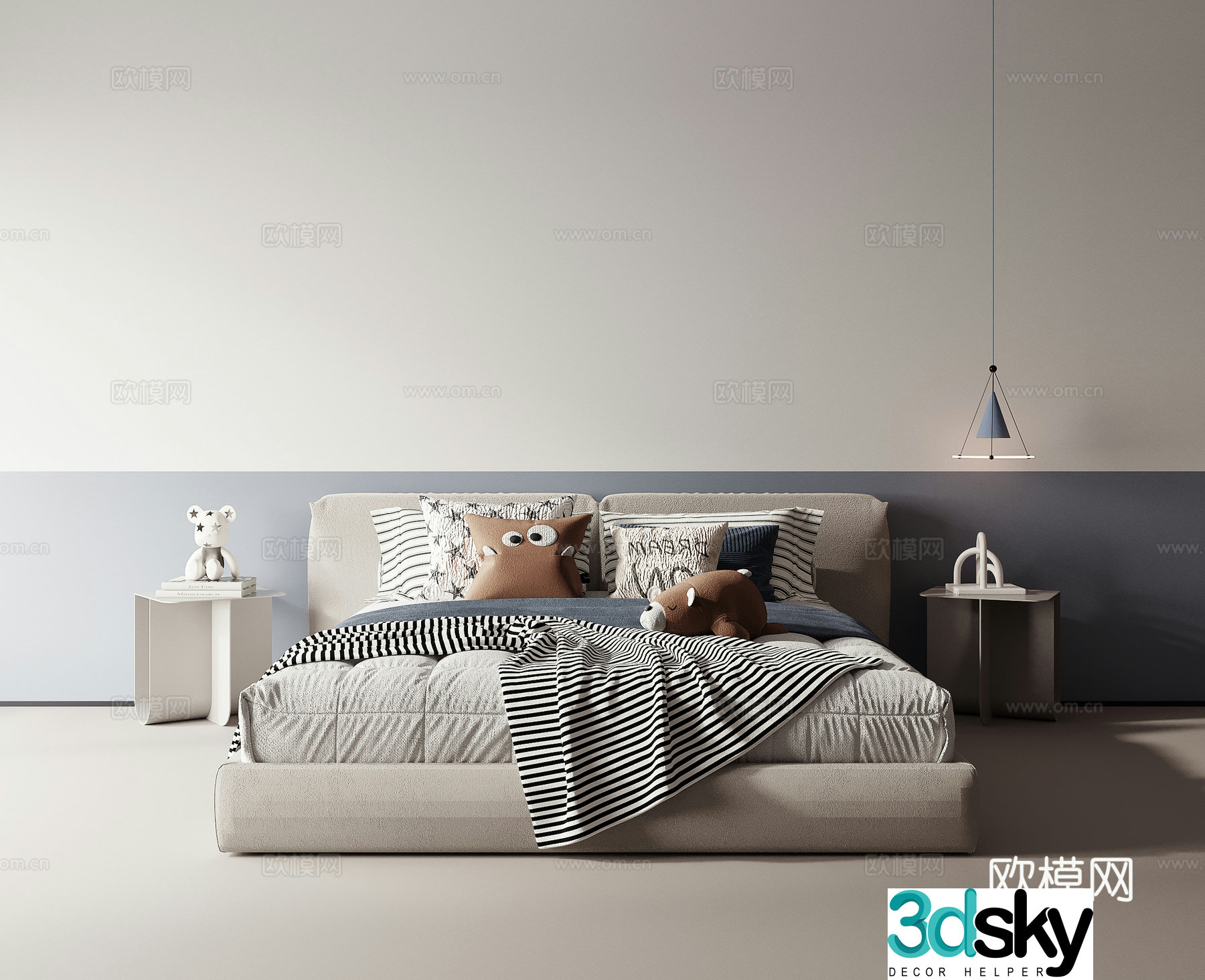 Children’s double bed 3d model