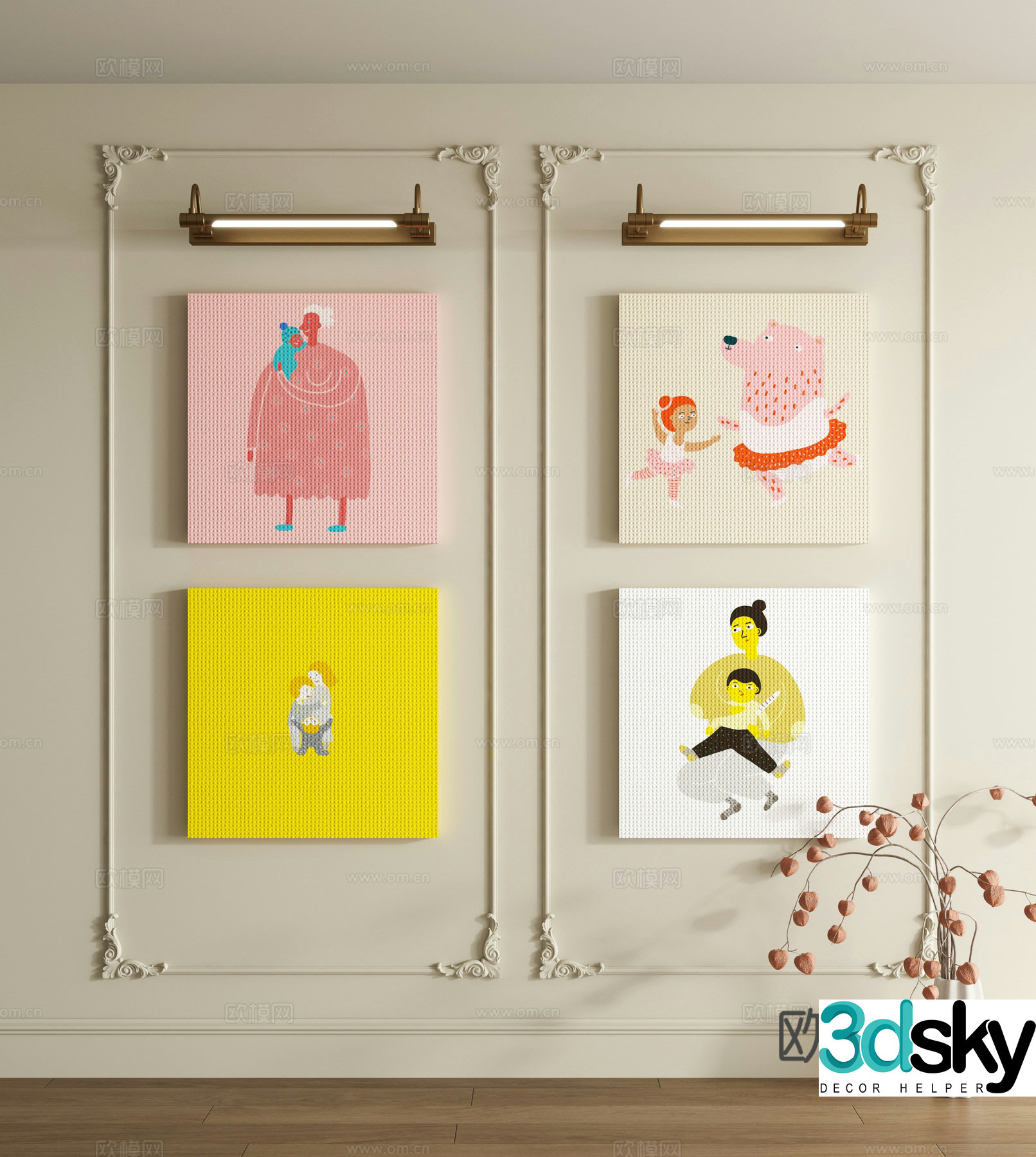 Dopamine decorative painting 3d model