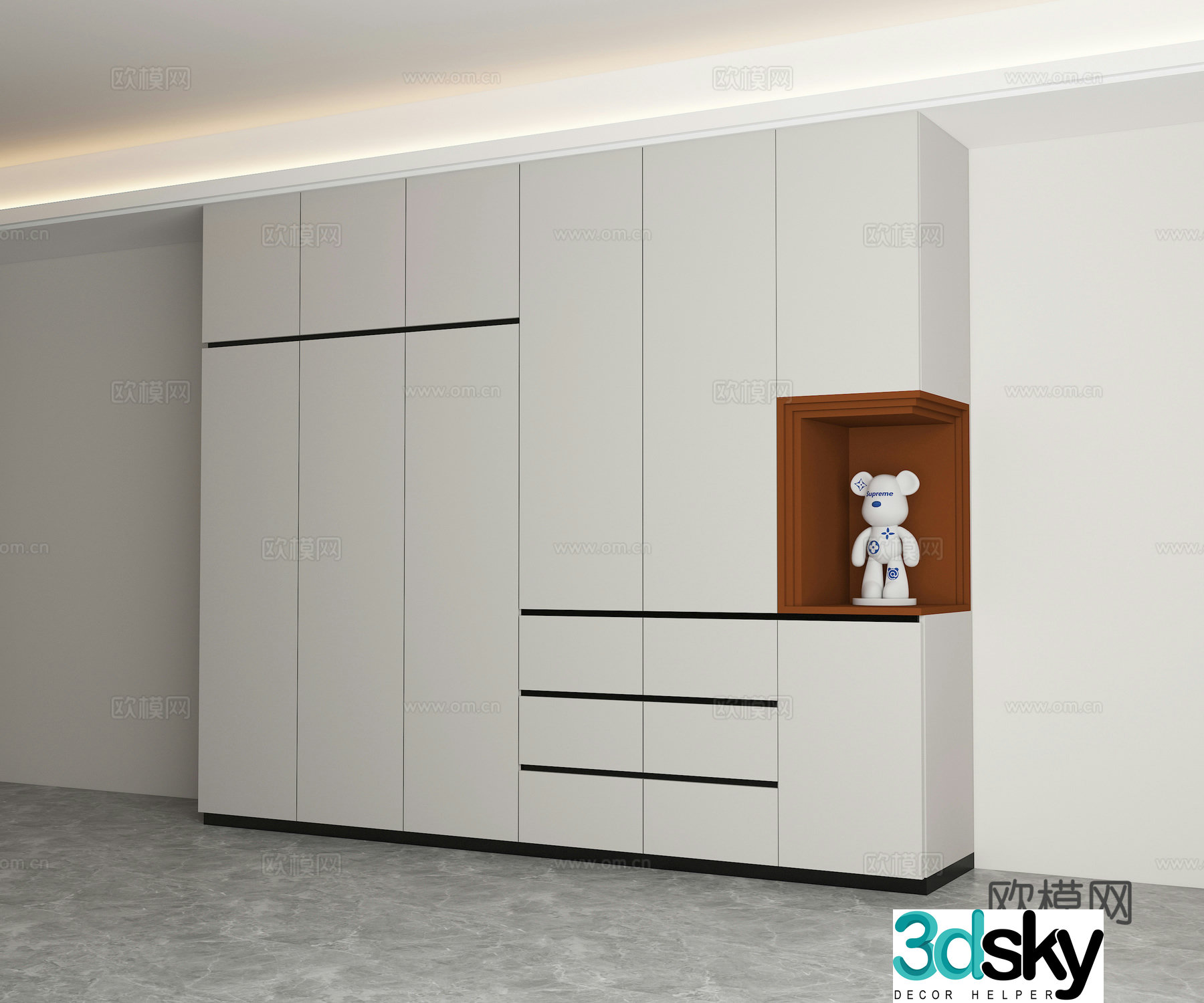 Modern minimalist wardrobe 3d model