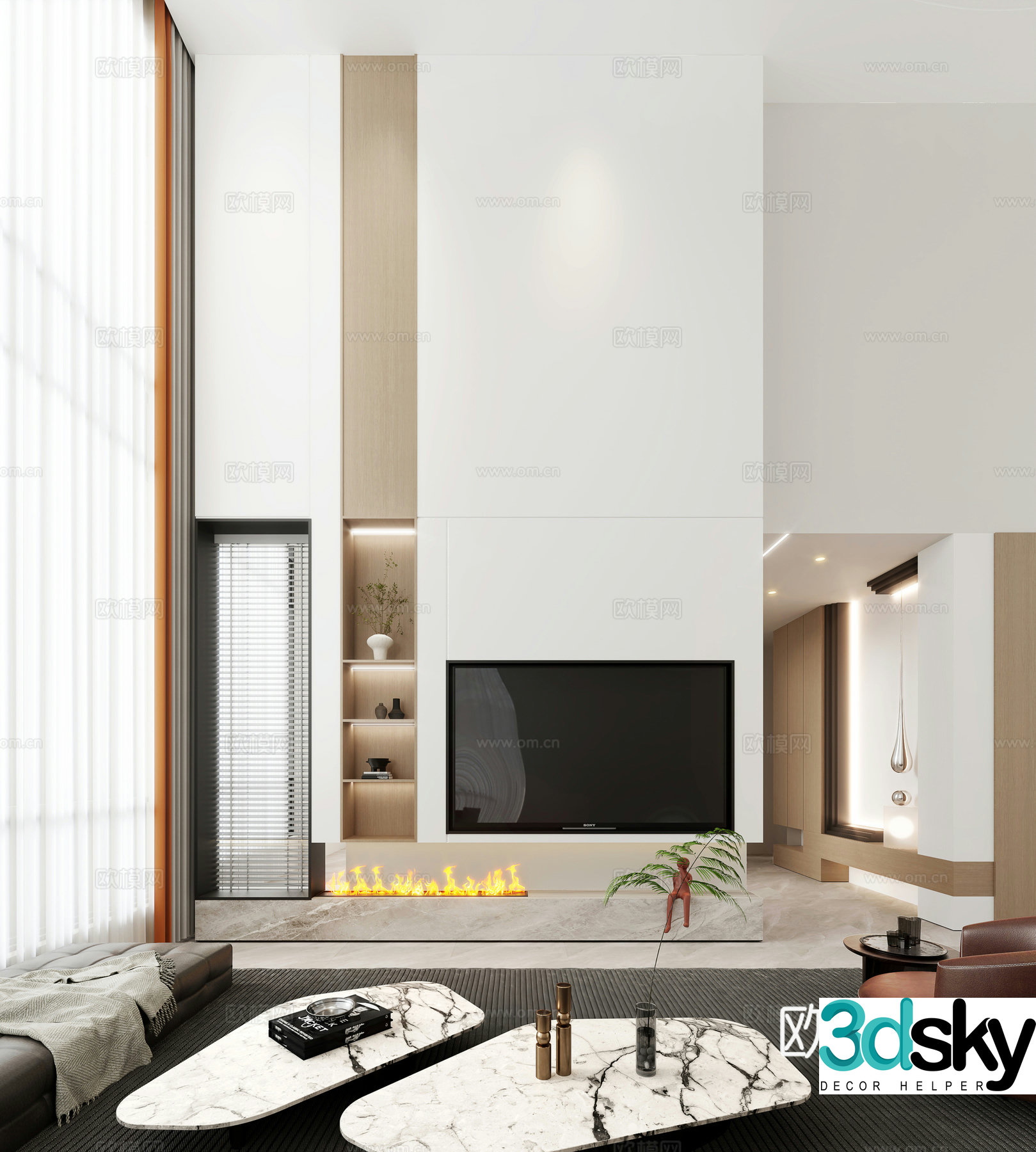 Modern living room 3d model