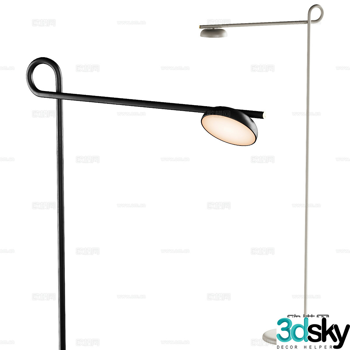 Modern Italian minimalist Northern Salto floor lamp 3d model
