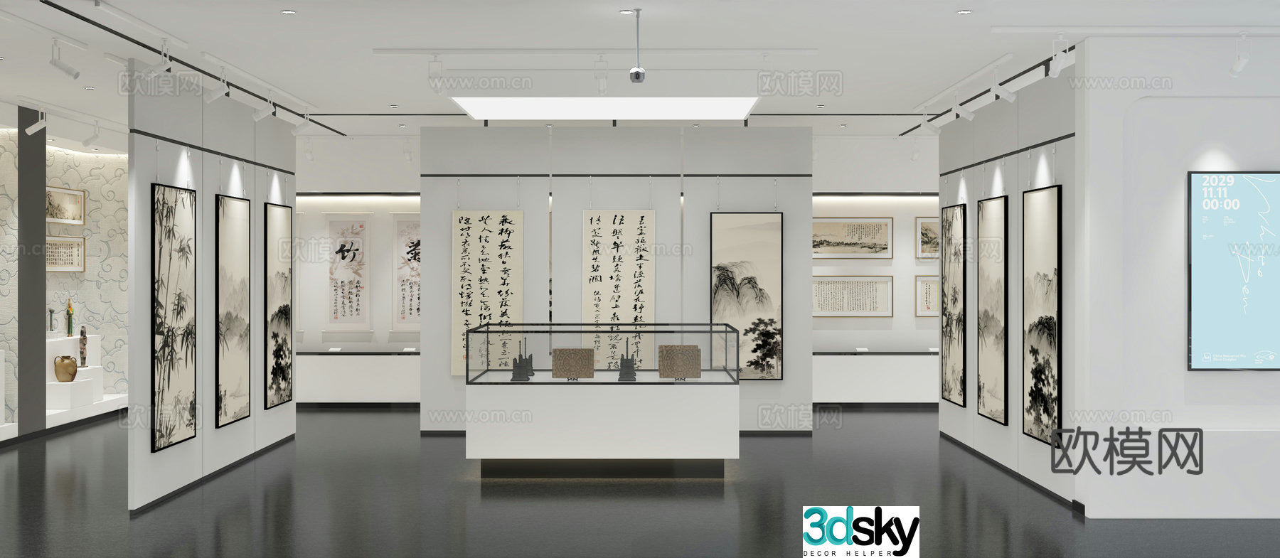 Modern art exhibition 3D model