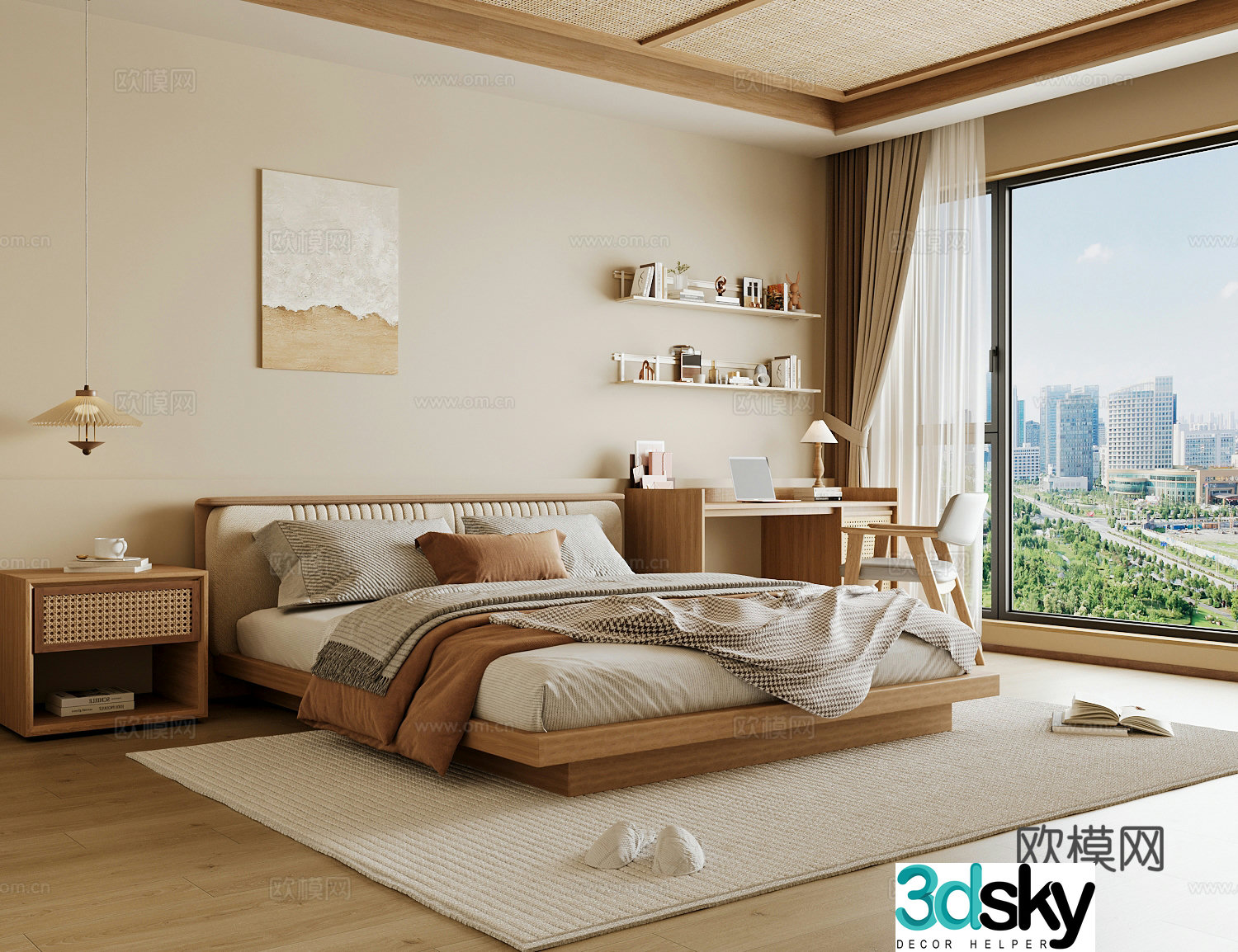 Wasabi Middle Ages Home Bedroom Wasabi Wind Bedroom Secondary Bedroom Master Bedroom Bathroom Window Bedroom 3D Model