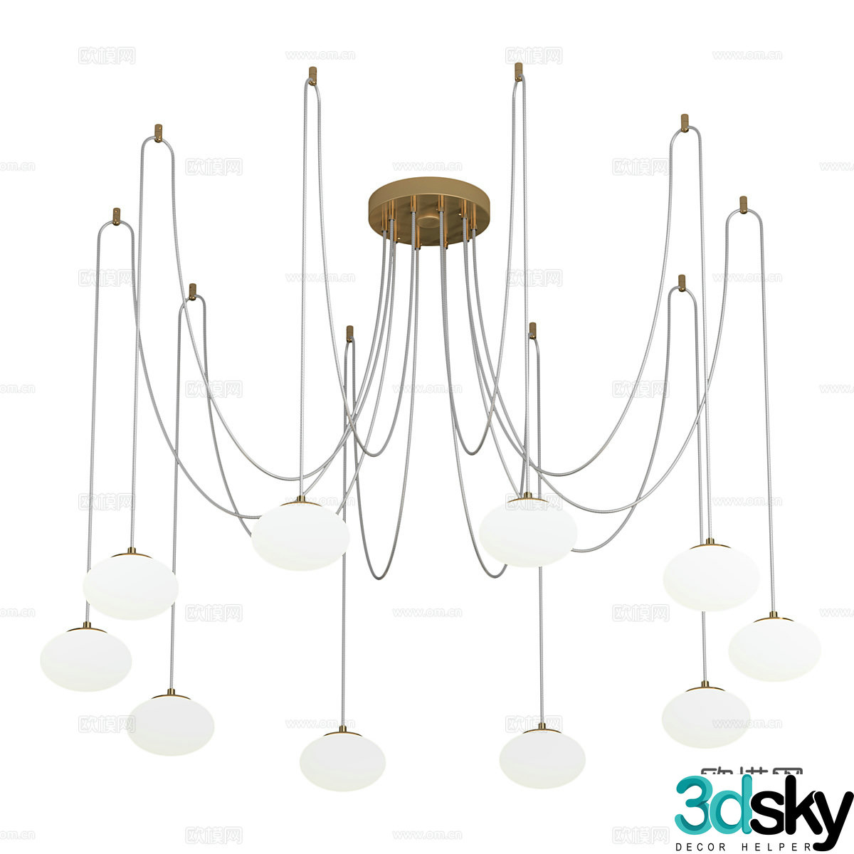 Modern simple light luxury chandeliers chandeliers simple chandeliers restaurant chandeliers spherical chandeliers 3D model