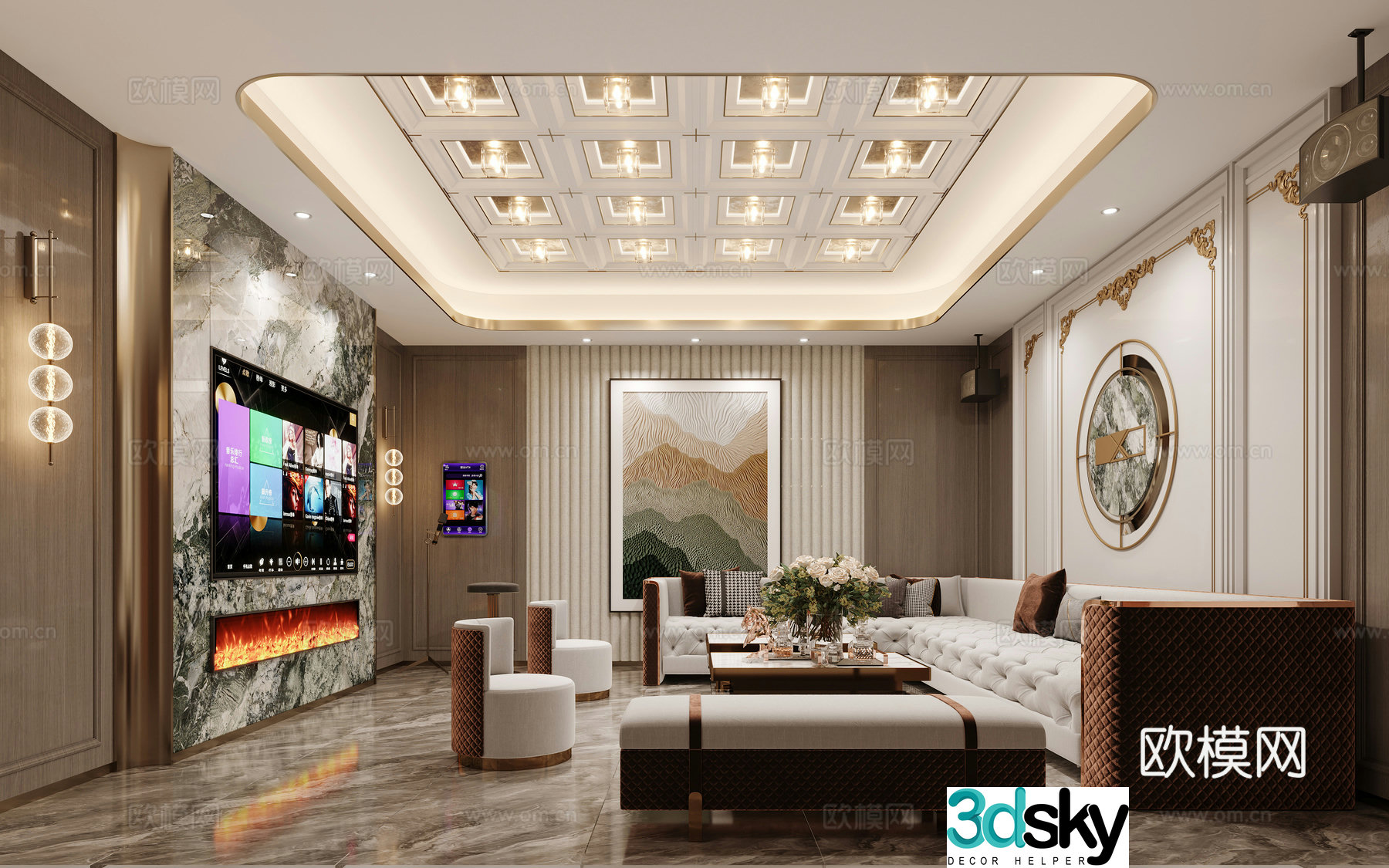 Modern light luxury KTV box 3D model