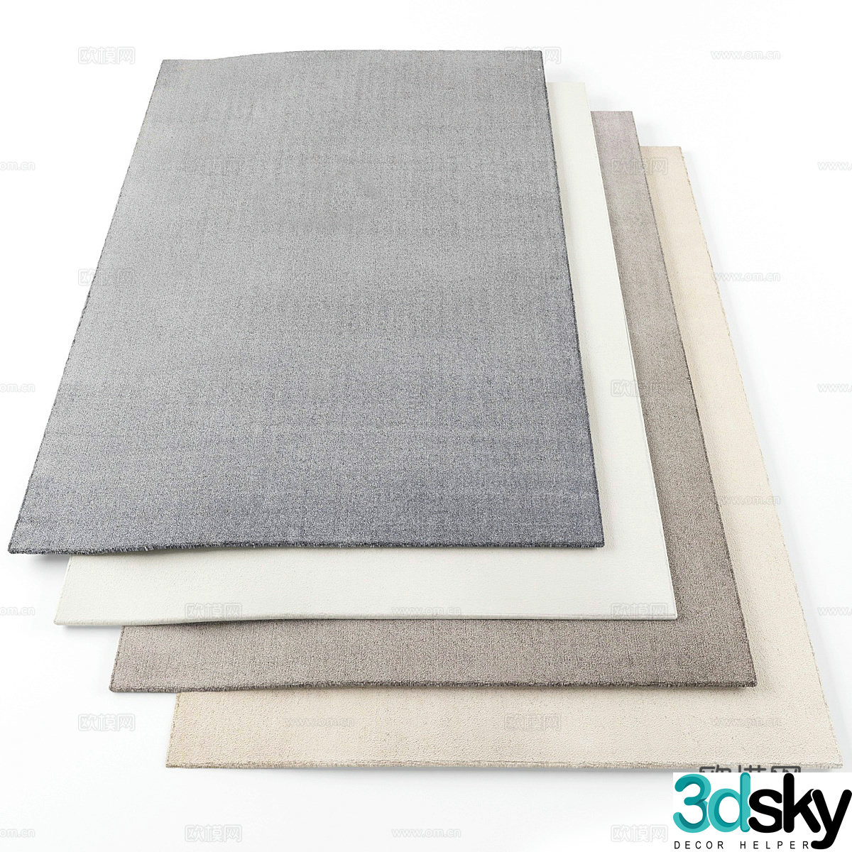 Modern fabric carpet 3d model