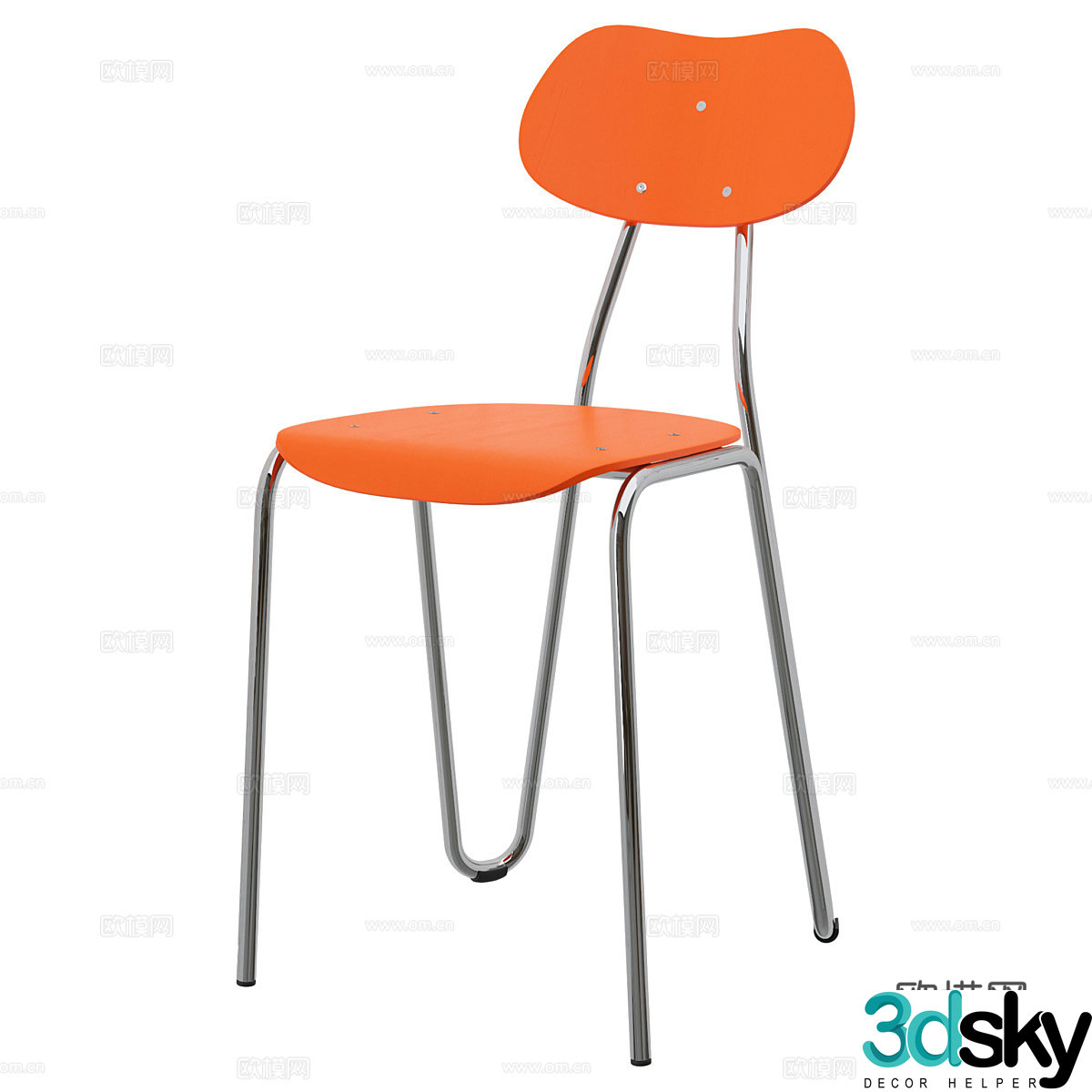 Modern simple single chair chair simple chair casual chair stool 3d model