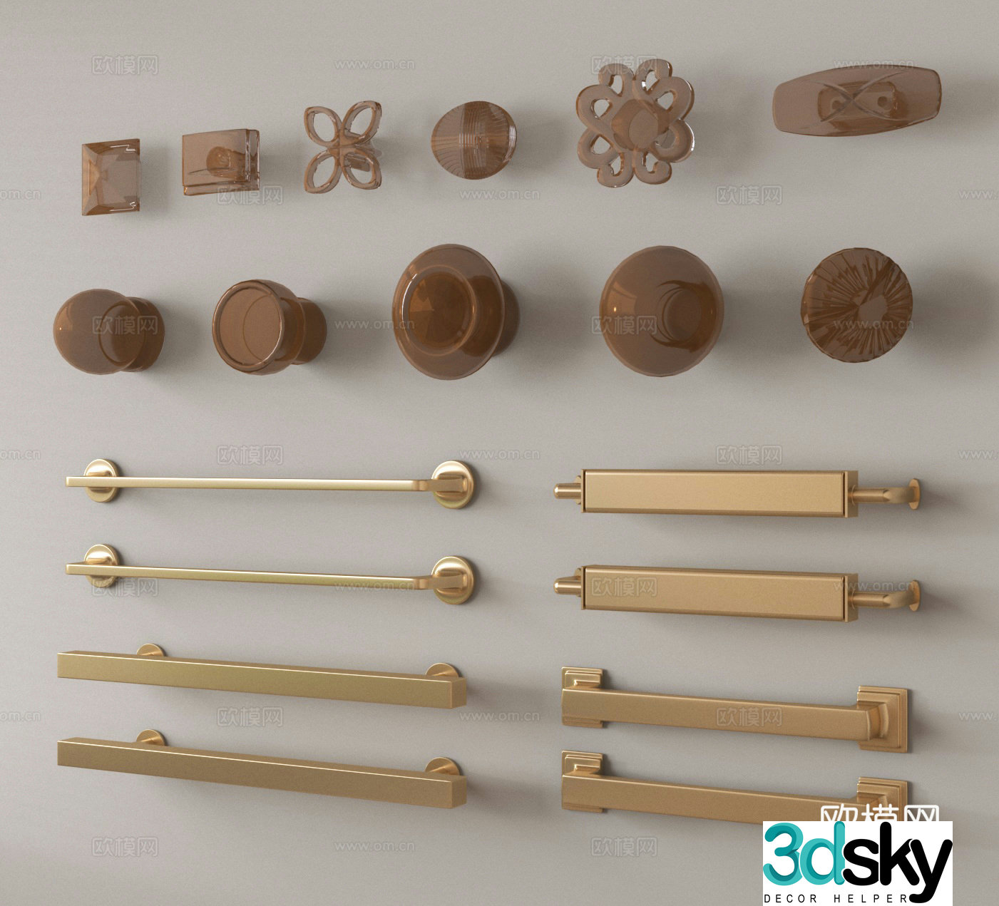 Cabinet door handle metal handle door handle 3d model