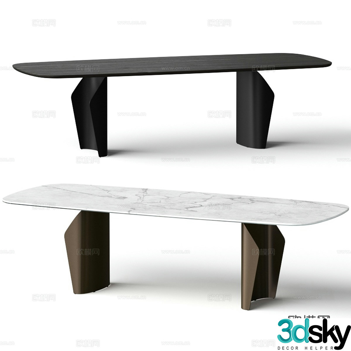 Modern Italian minimalist Bonaldo Flame dining table 3d model