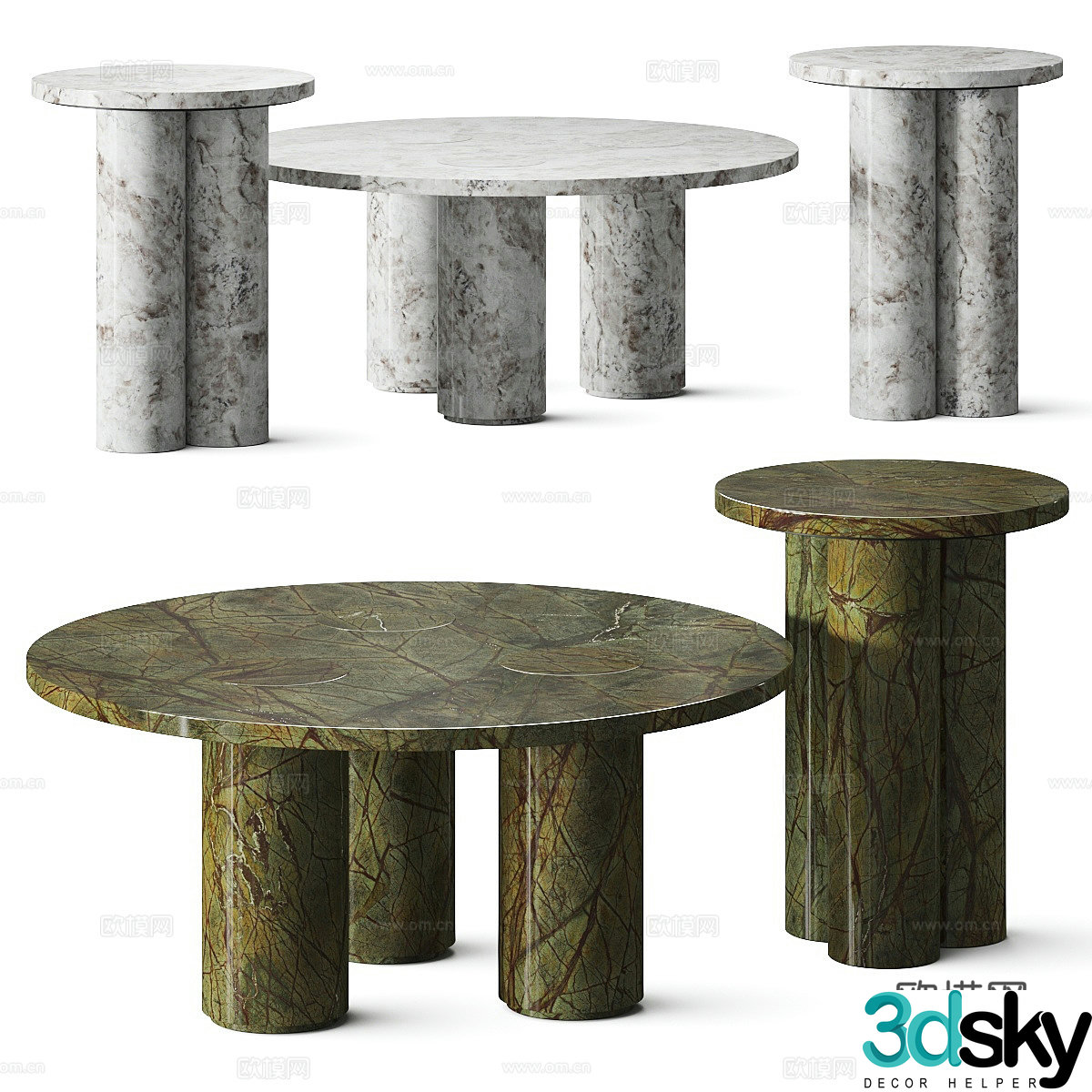 Modern Italian light luxury Soho Home Tisbury coffee table 3D model