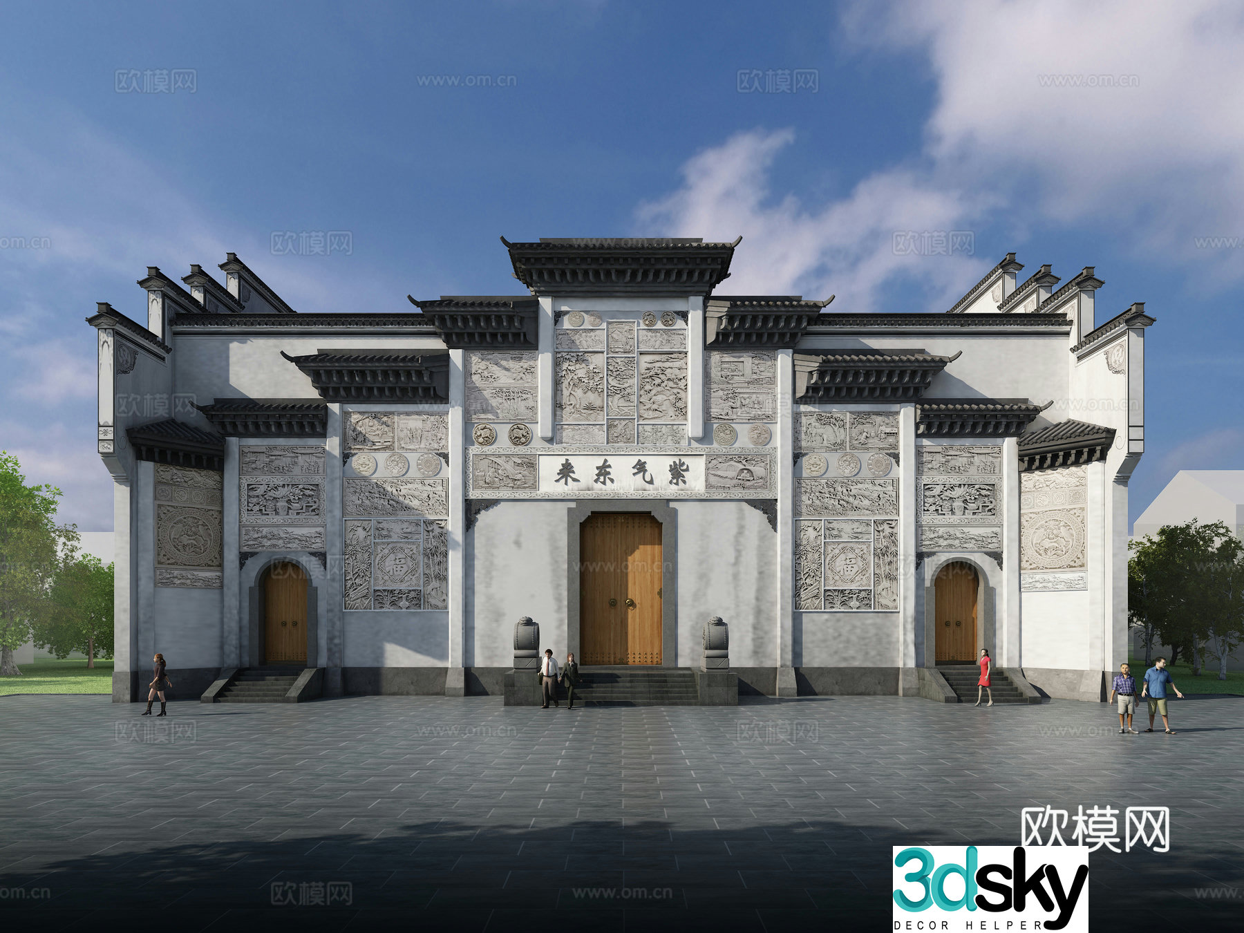 Chinese archway stage 3D model