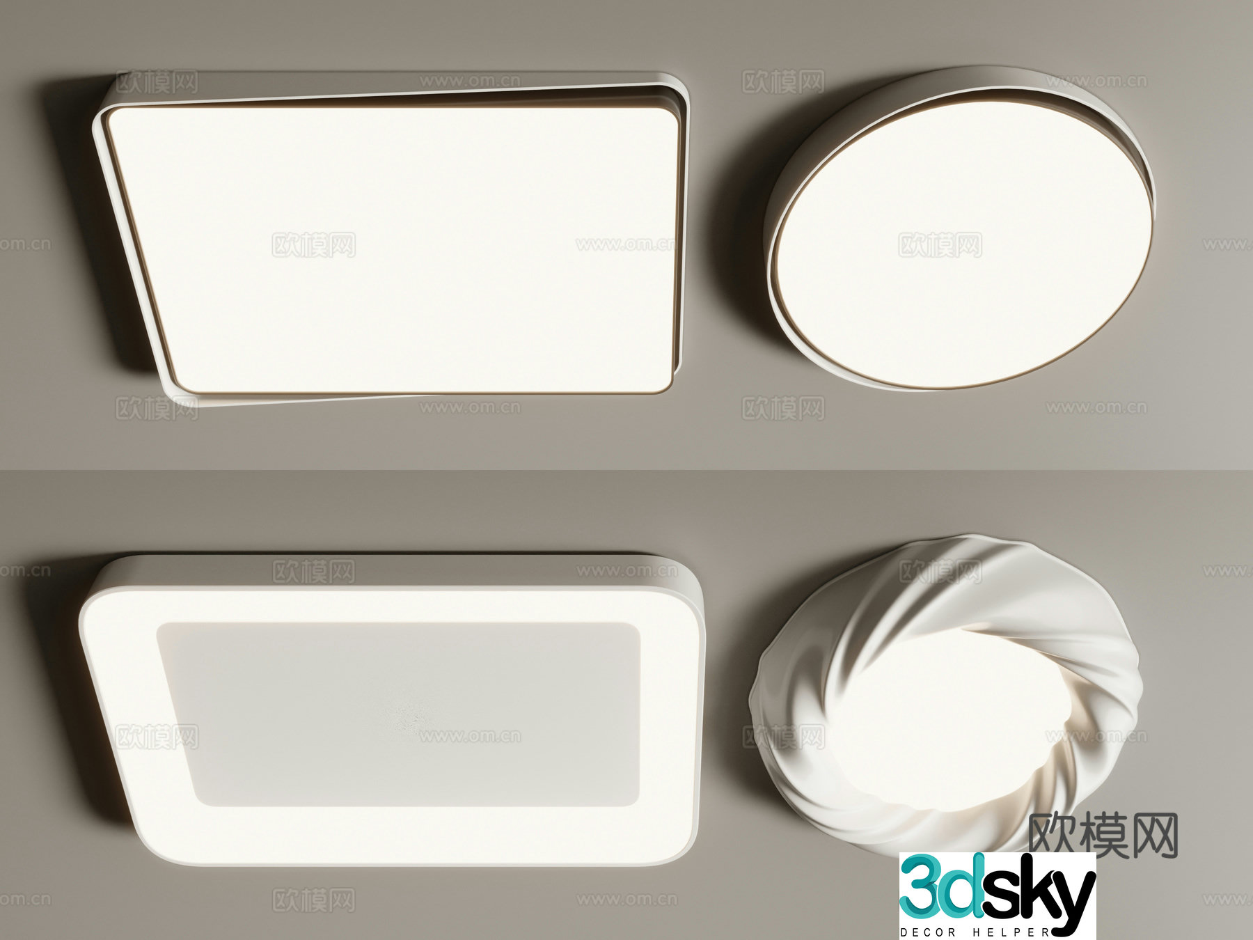Modern ceiling light 3d model