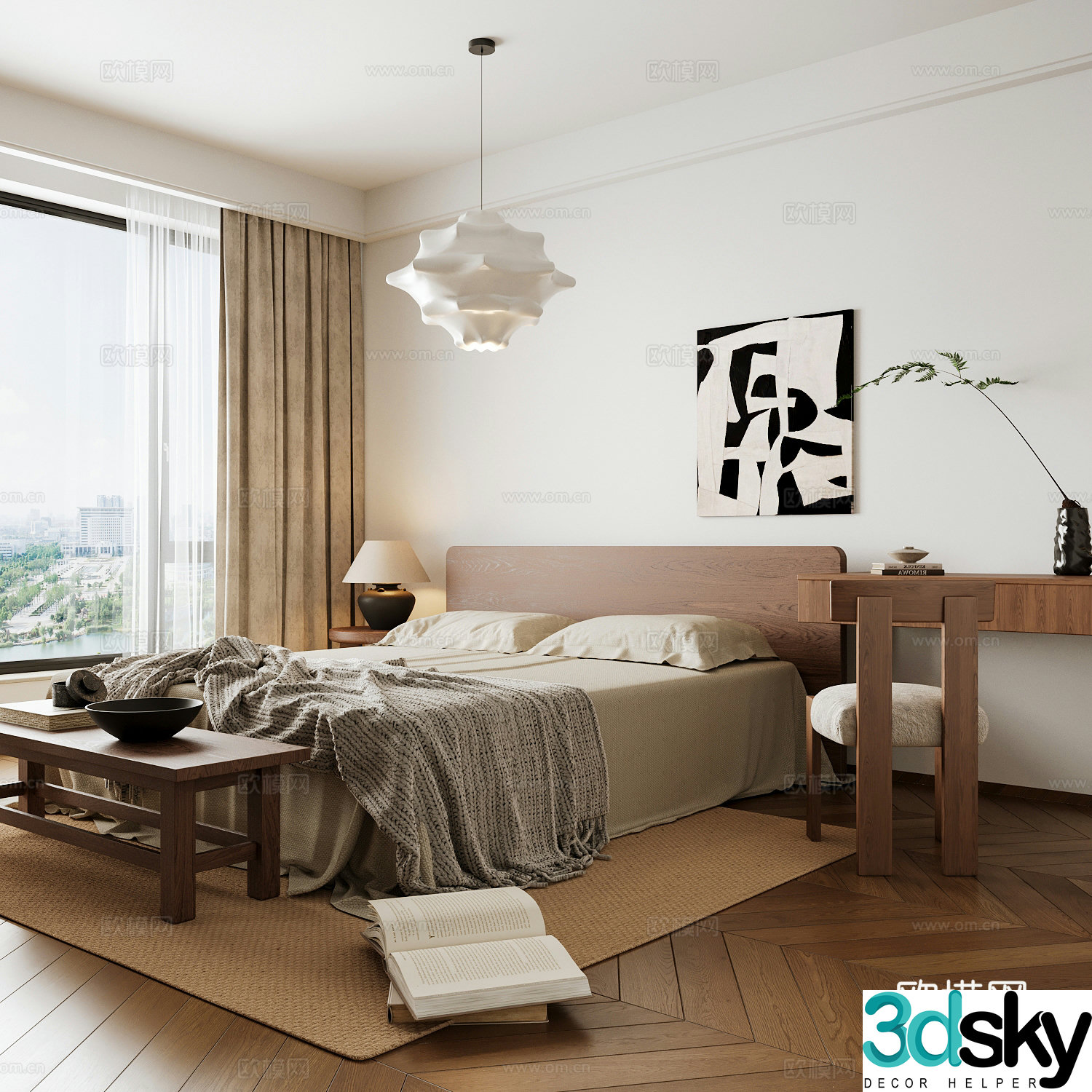 Wasabi Middle Ages Home Bedroom Wasabi Wind Bedroom Secondary Bedroom Master Bedroom Bathroom Window Bedroom 3D Model