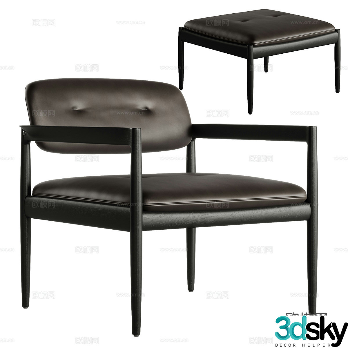 Sofa coffee table combination 3D model