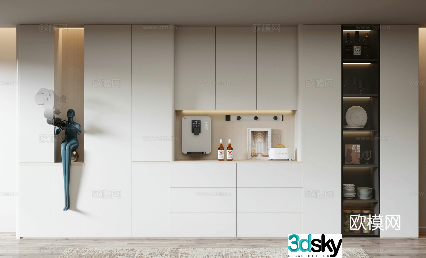 Modern wine cabinet 3d model