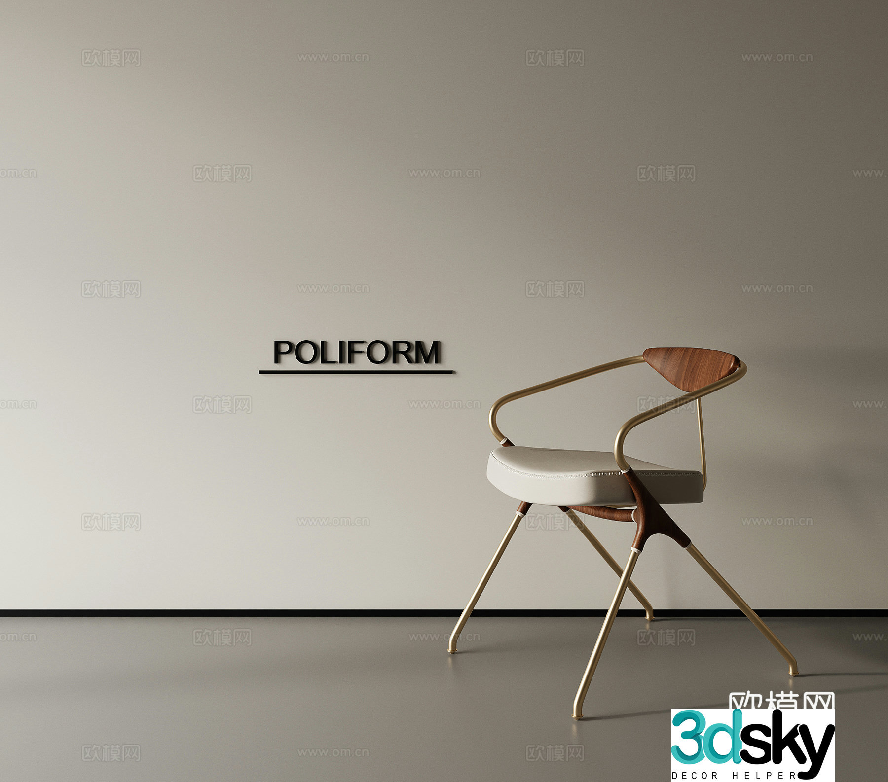 Dining chair single chair book chair 3d model