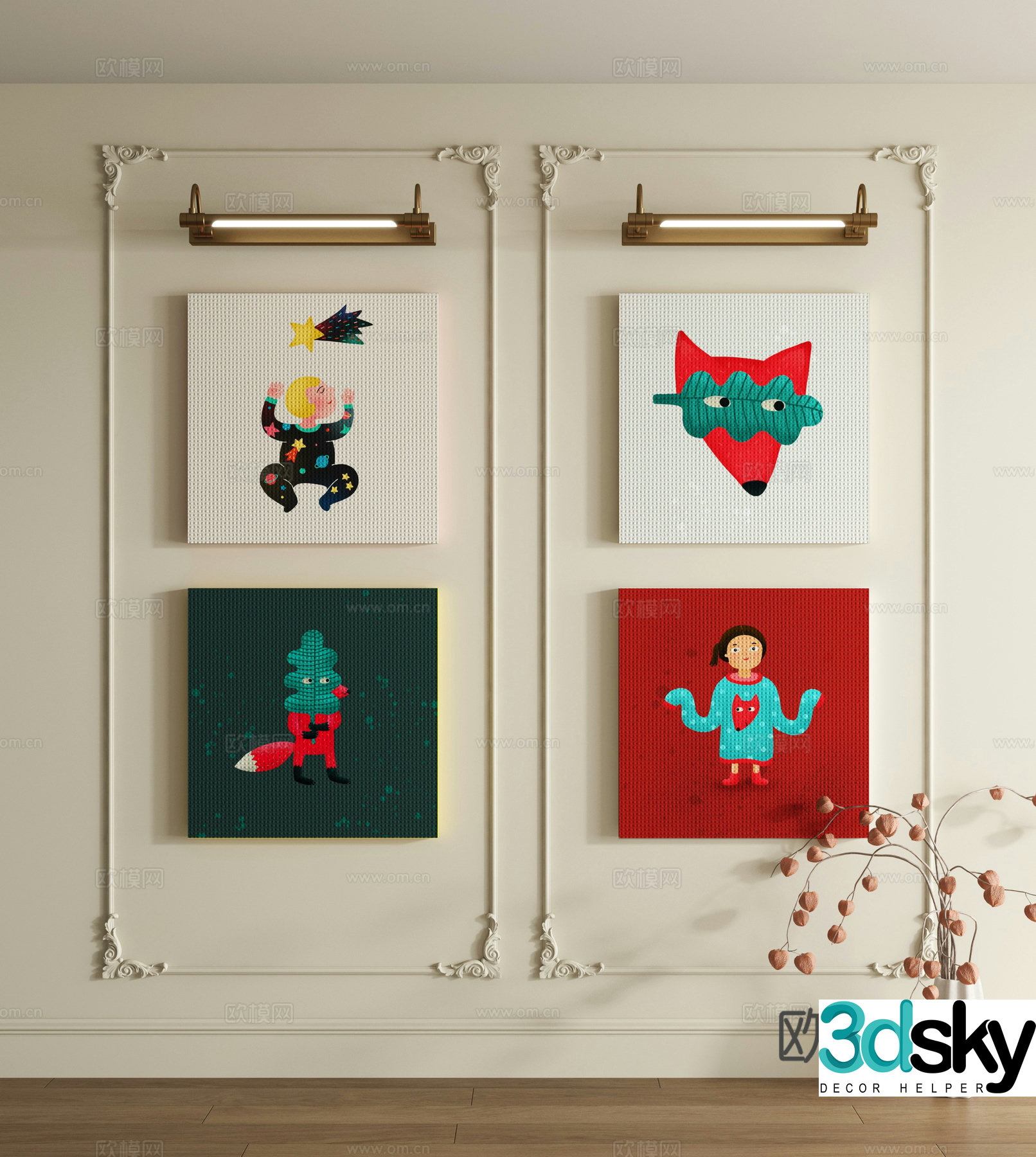 Dopamine decorative painting 3d model