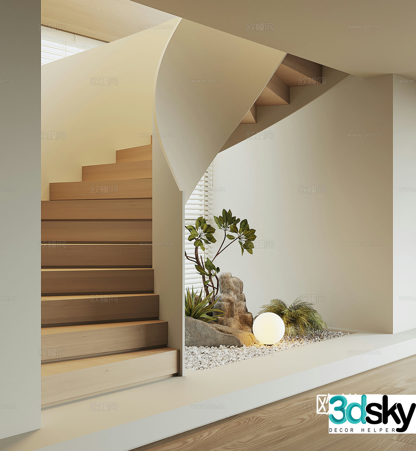 Modern spiral staircase 3d model