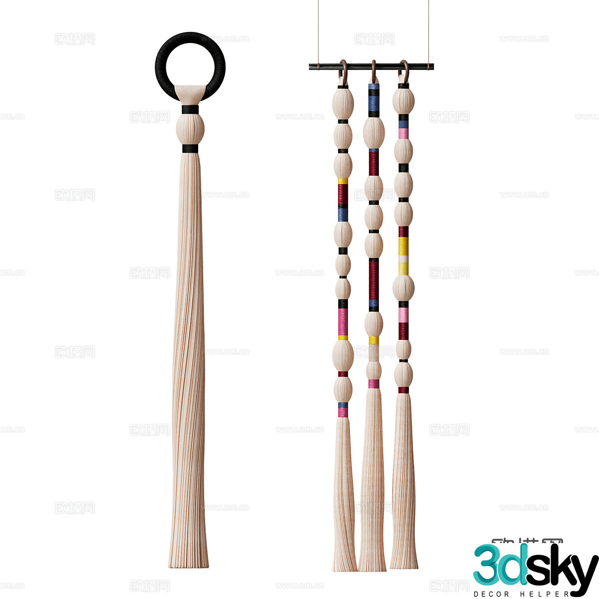 New Chinese lace brush hanging decoration 3D model