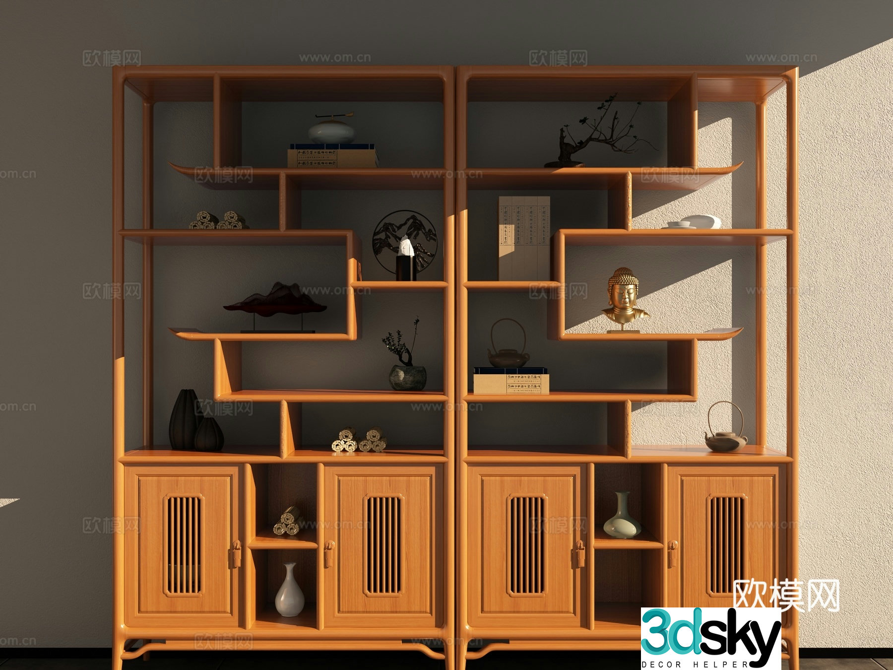 Bogu shelf cabinet decorative cabinet 3d model