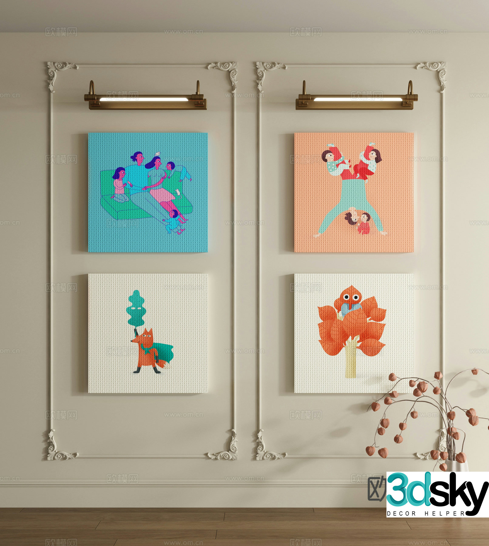 Dopamine decorative painting 3d model