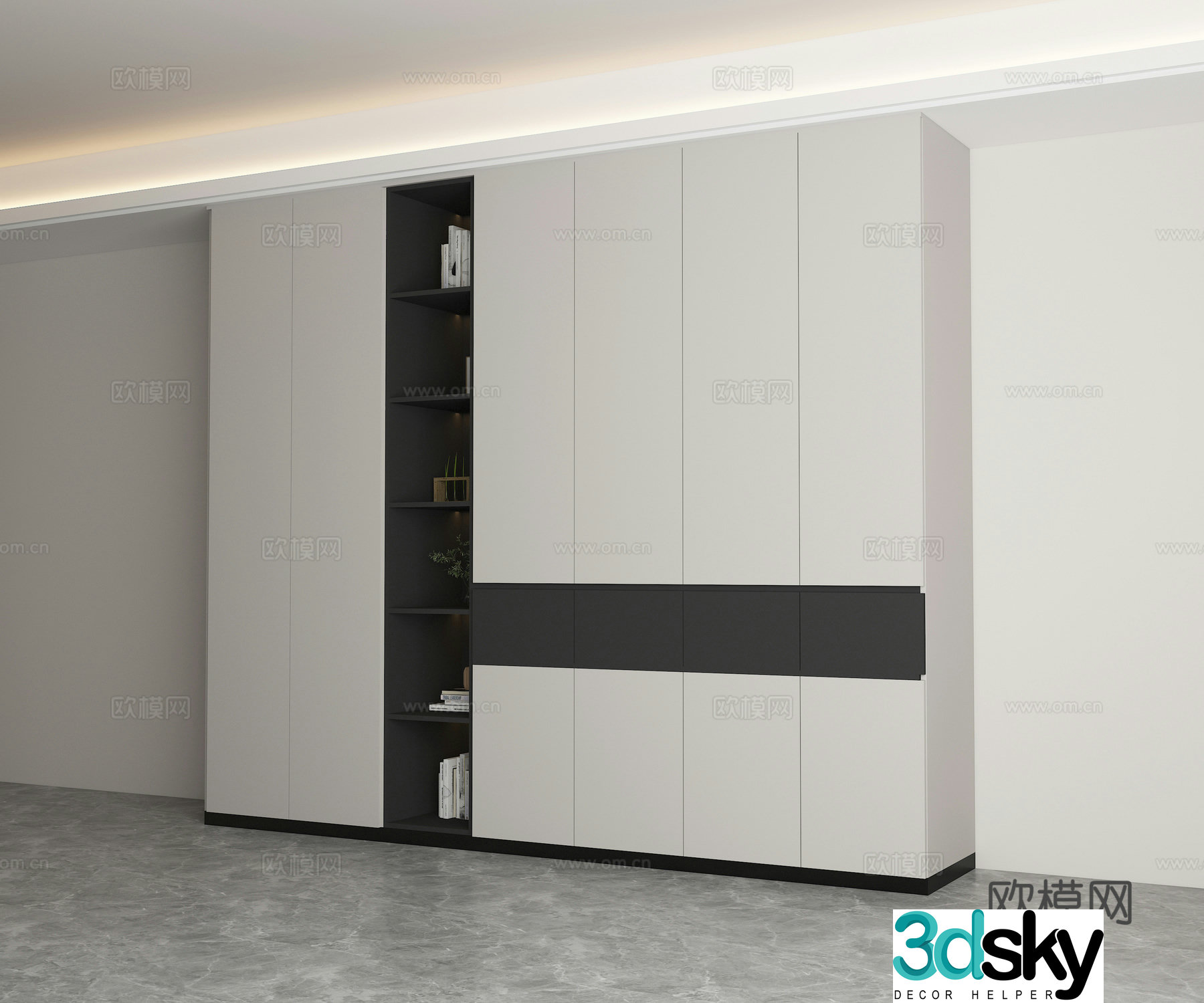 Modern minimalist wardrobe 3d model